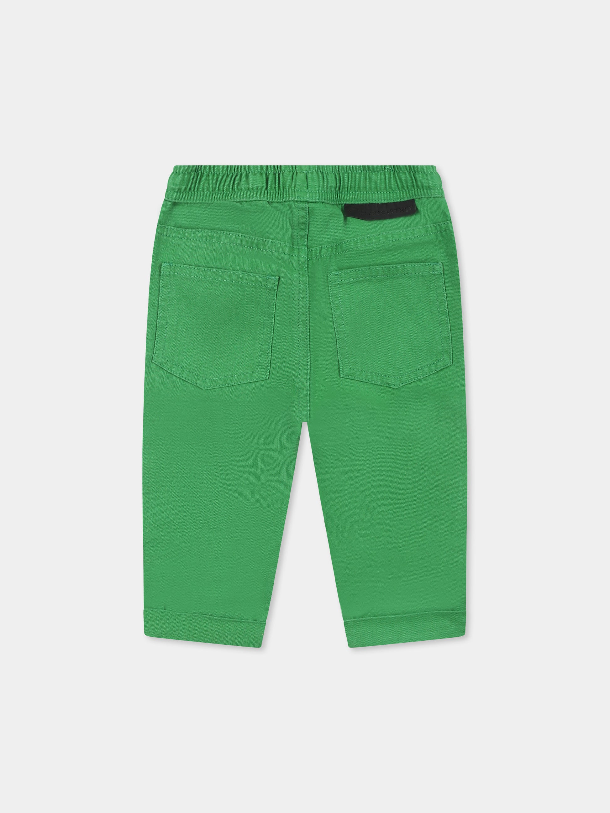 Pantaloni verdi per neonato con logo,Stella Mccartney Kids,TU6680 Z0628 712