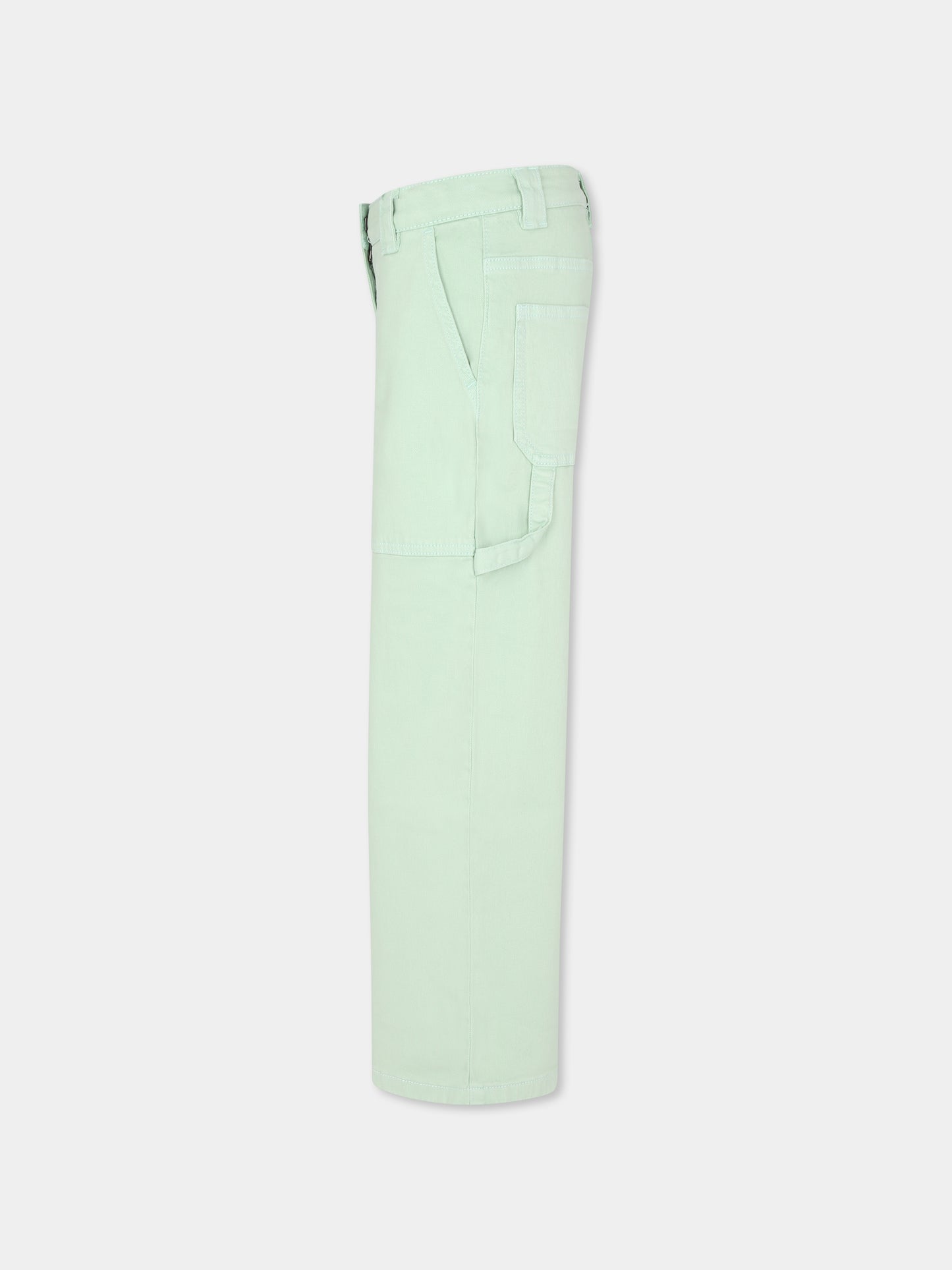 Jeans verdi per bambina con logo,Stella Mccartney Kids,TU6E30 Z0156 708