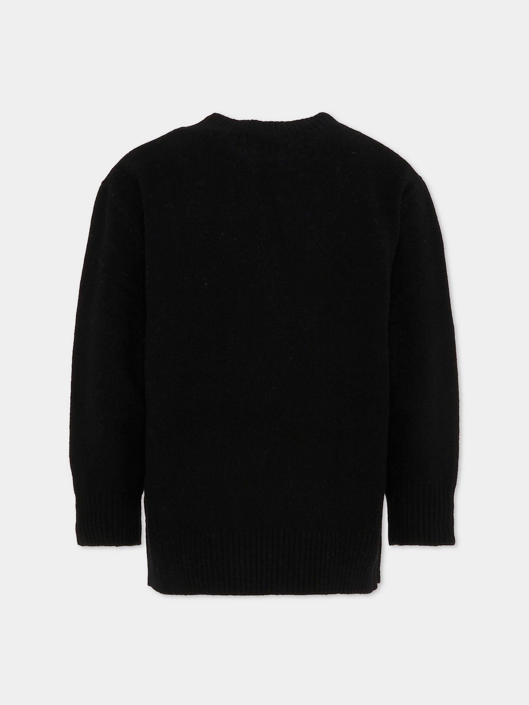 Maglione nero per bambini con logo,Laneus,F5LKJUJP033 110