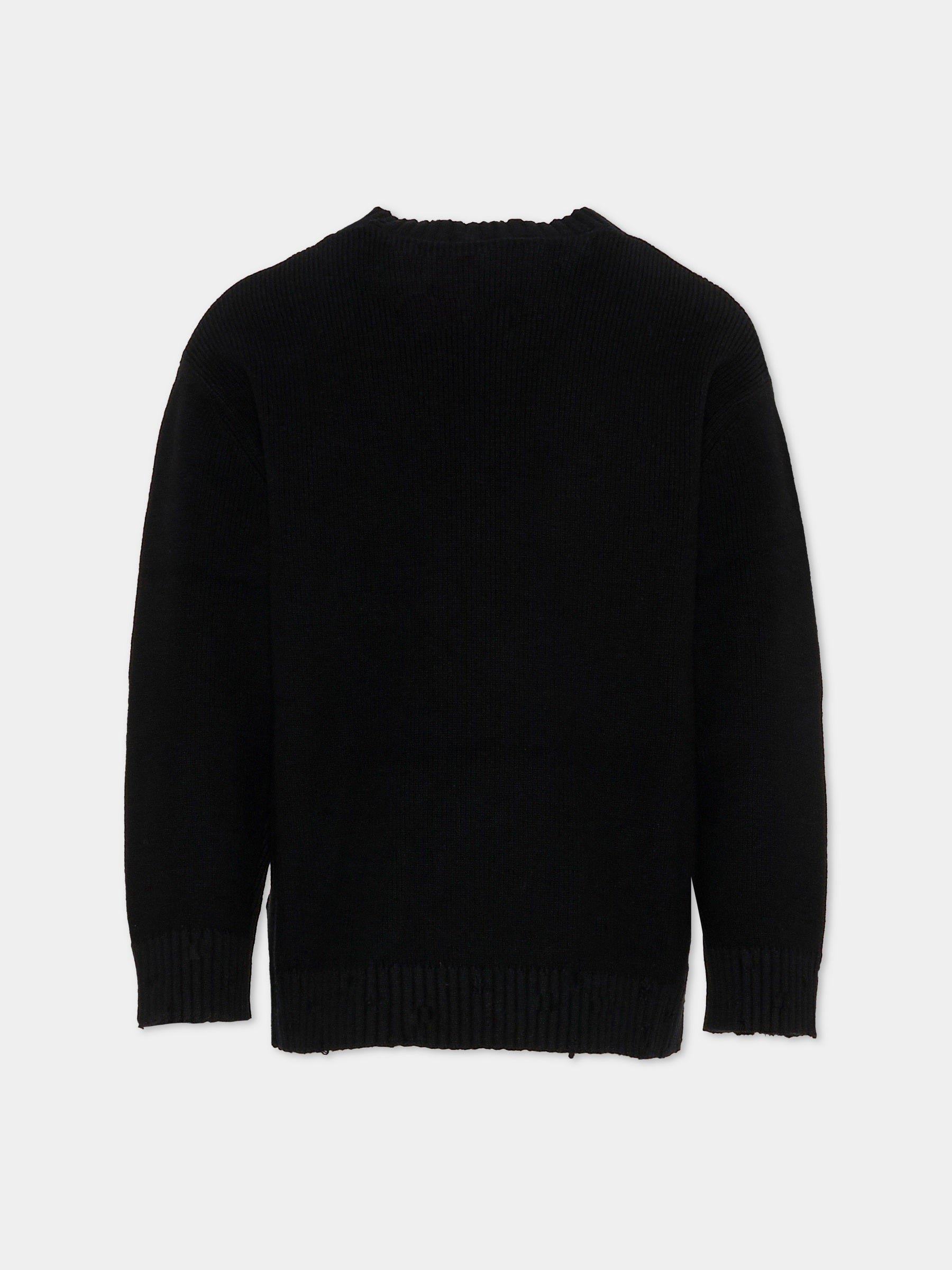 Maglione nero per bambini con logo,Laneus,F5LKJUJP036 110