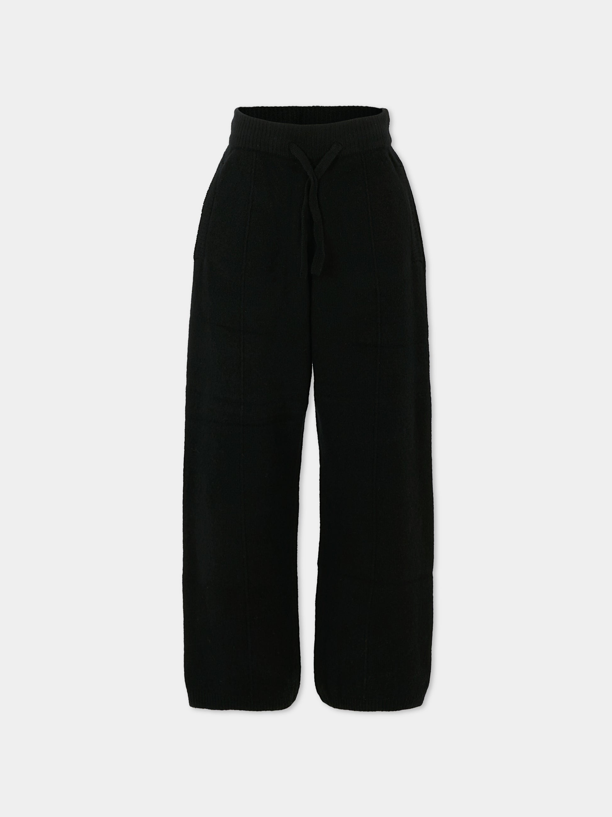 Pantaloni neri per bambini con logo,Laneus,F5LKJUKT079 110