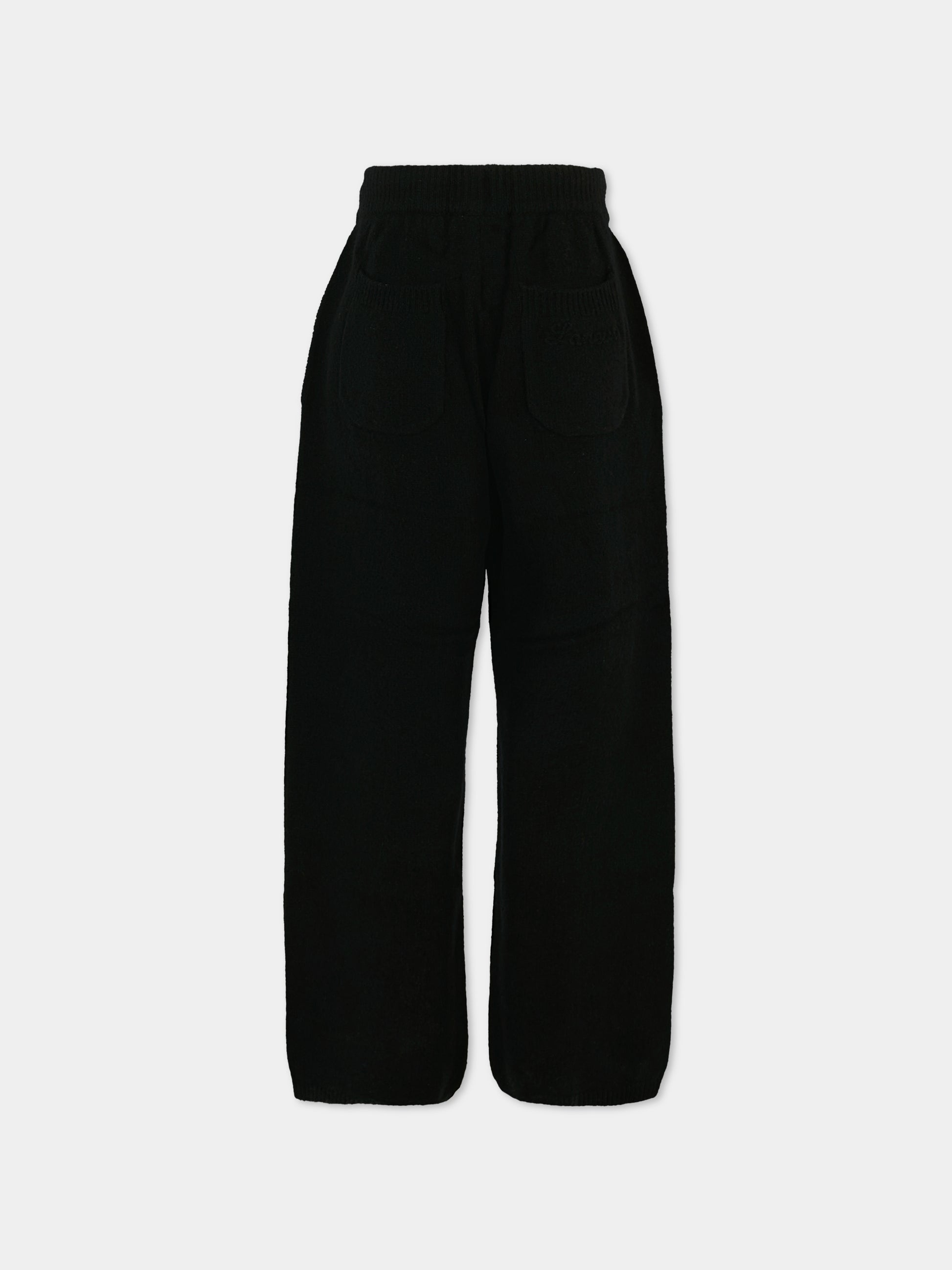 Pantaloni neri per bambini con logo,Laneus,F5LKJUKT079 110