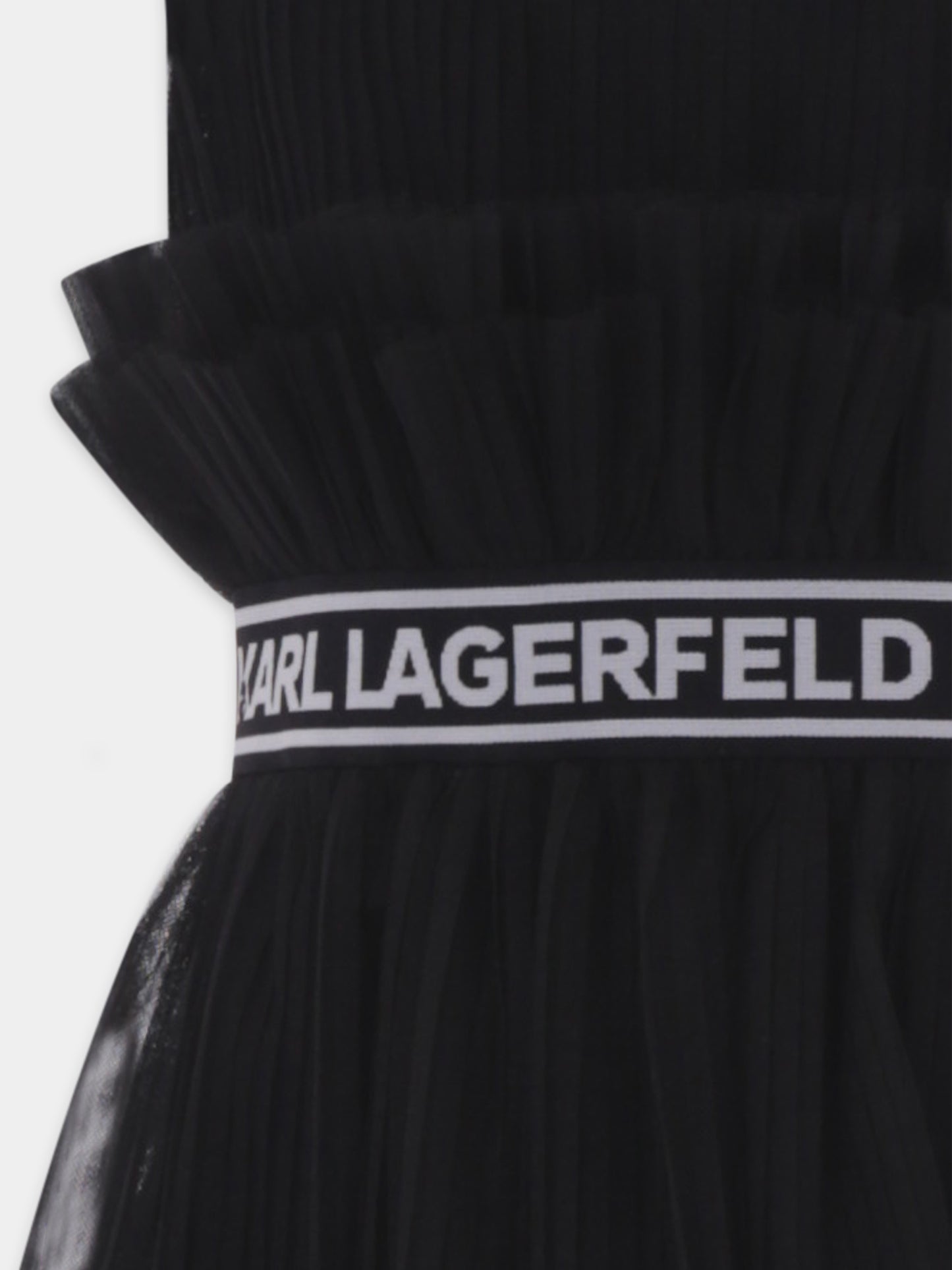 Vestito nero per bambina con logo,Karl Lagerfeld Kids,Z30083 09B
