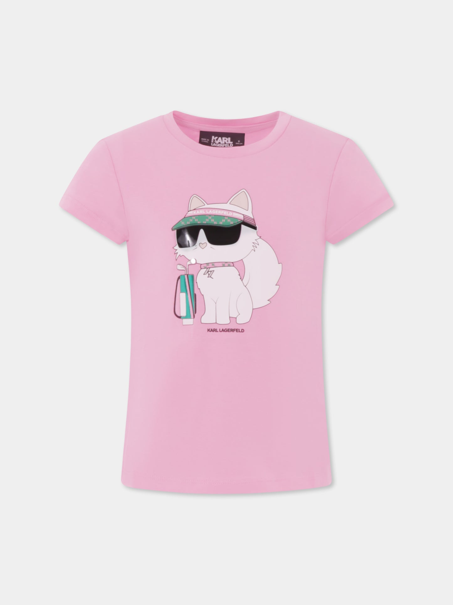 T-shirt rose pour fille avec Choupette