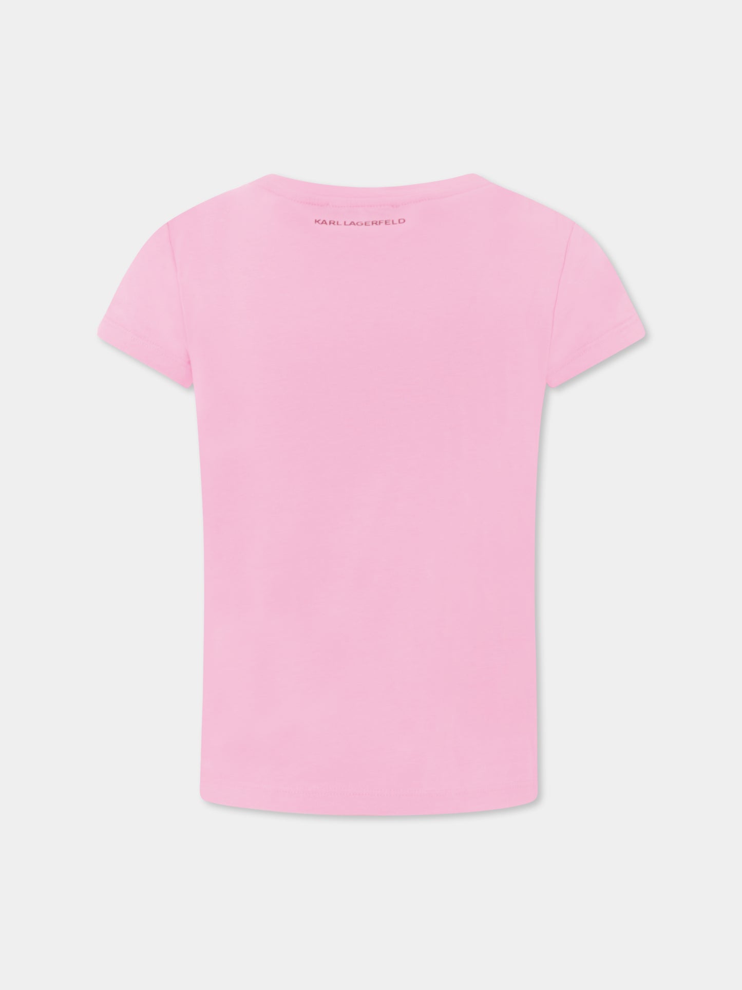 T-shirt rose pour fille avec Choupette