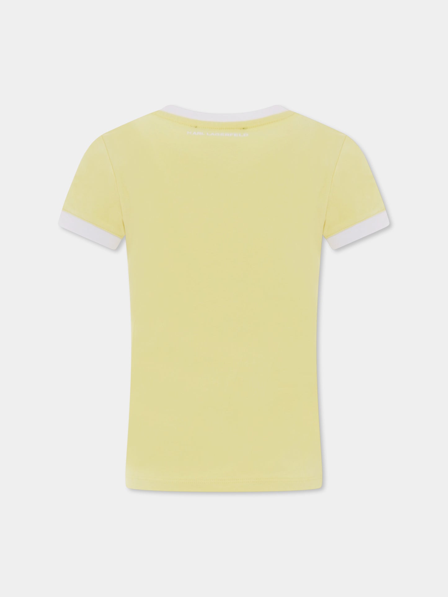 T-shirt jaune pour fille avec Karl Lagerfeld