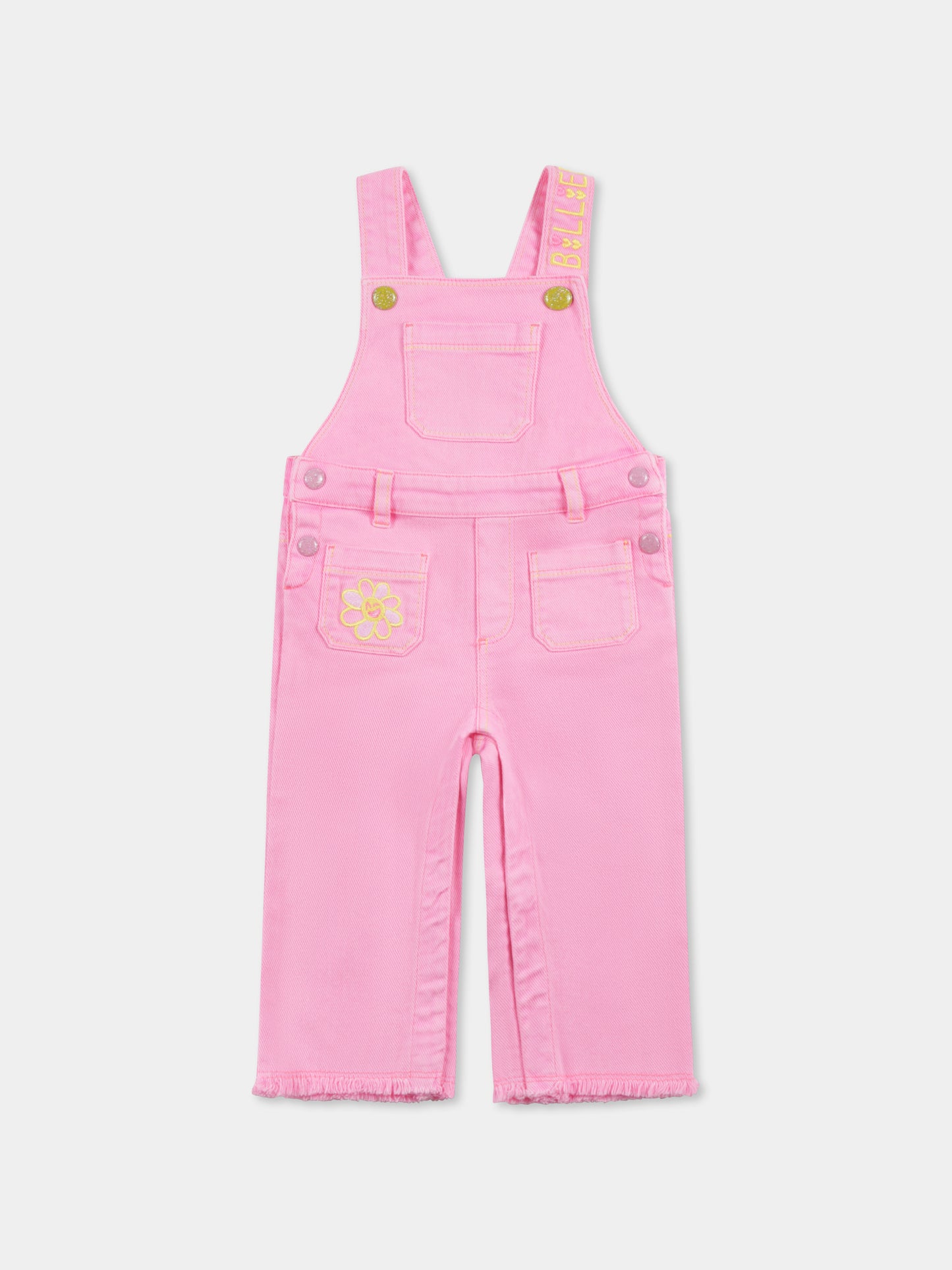 Salopette rosa per neonata con logo,Billieblush,U20033 462