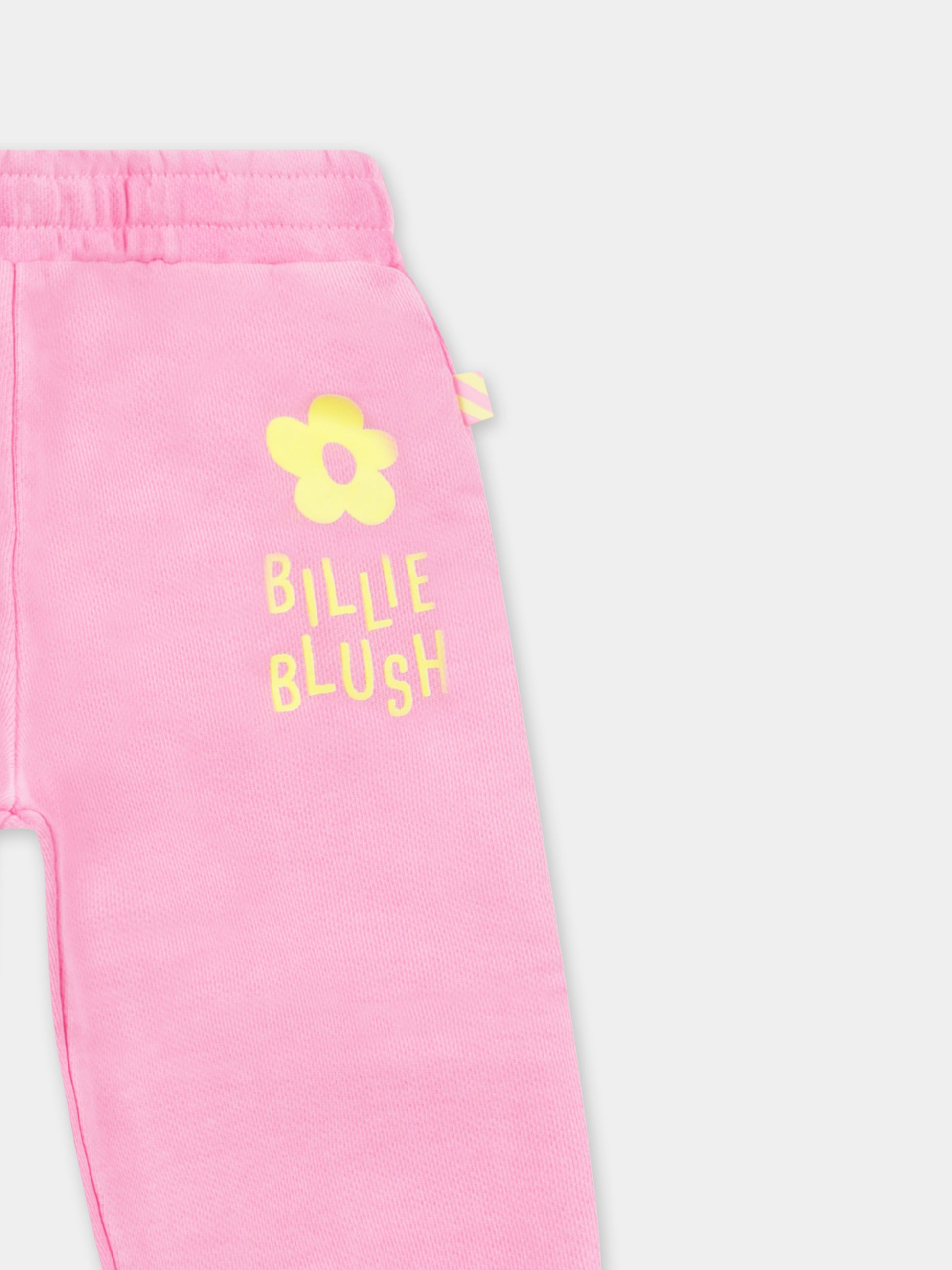 Pantaloni rosa per neonata con logo,Billieblush,U20037 462