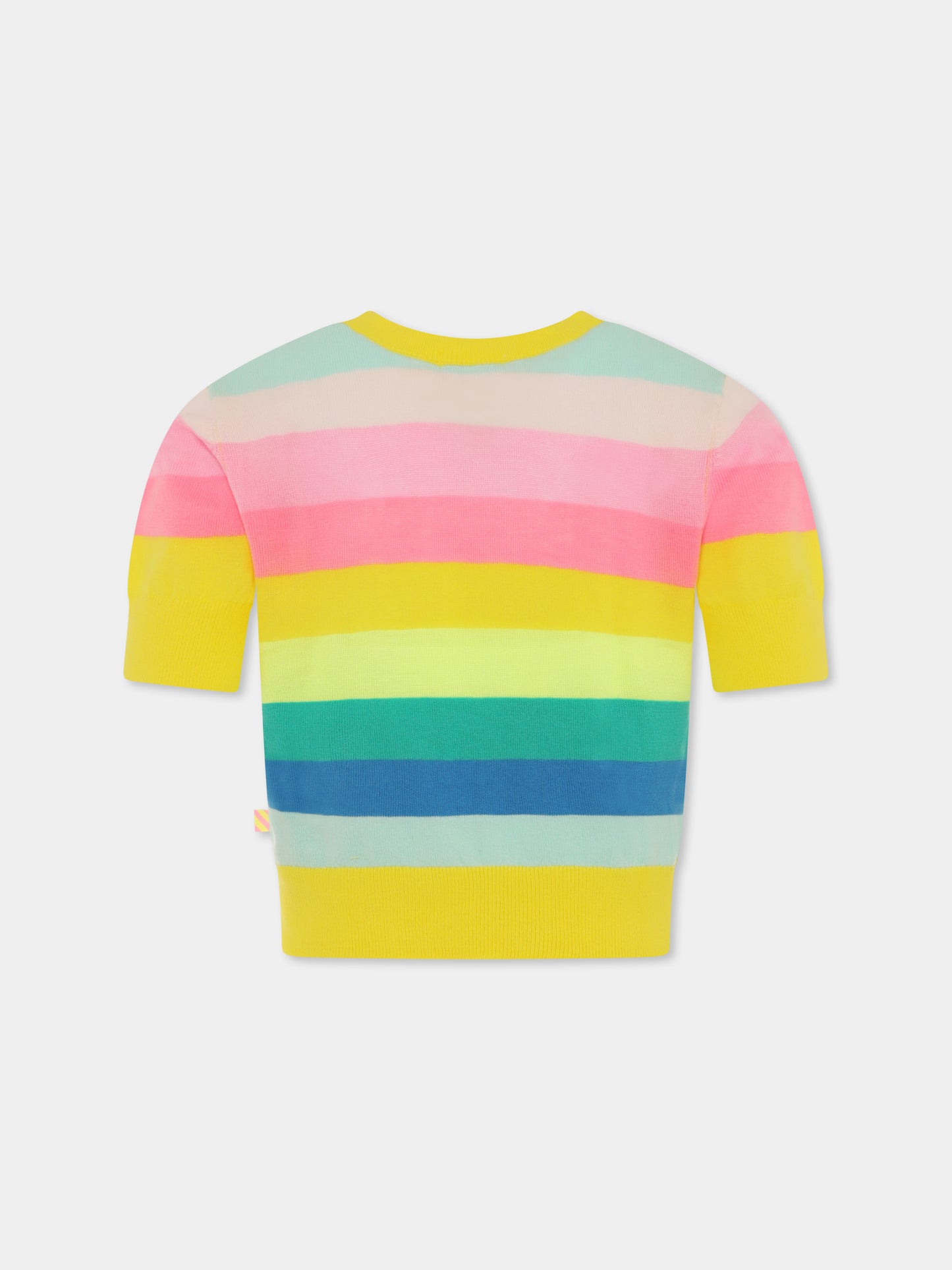 Pull multicolore pour fille avec coeur