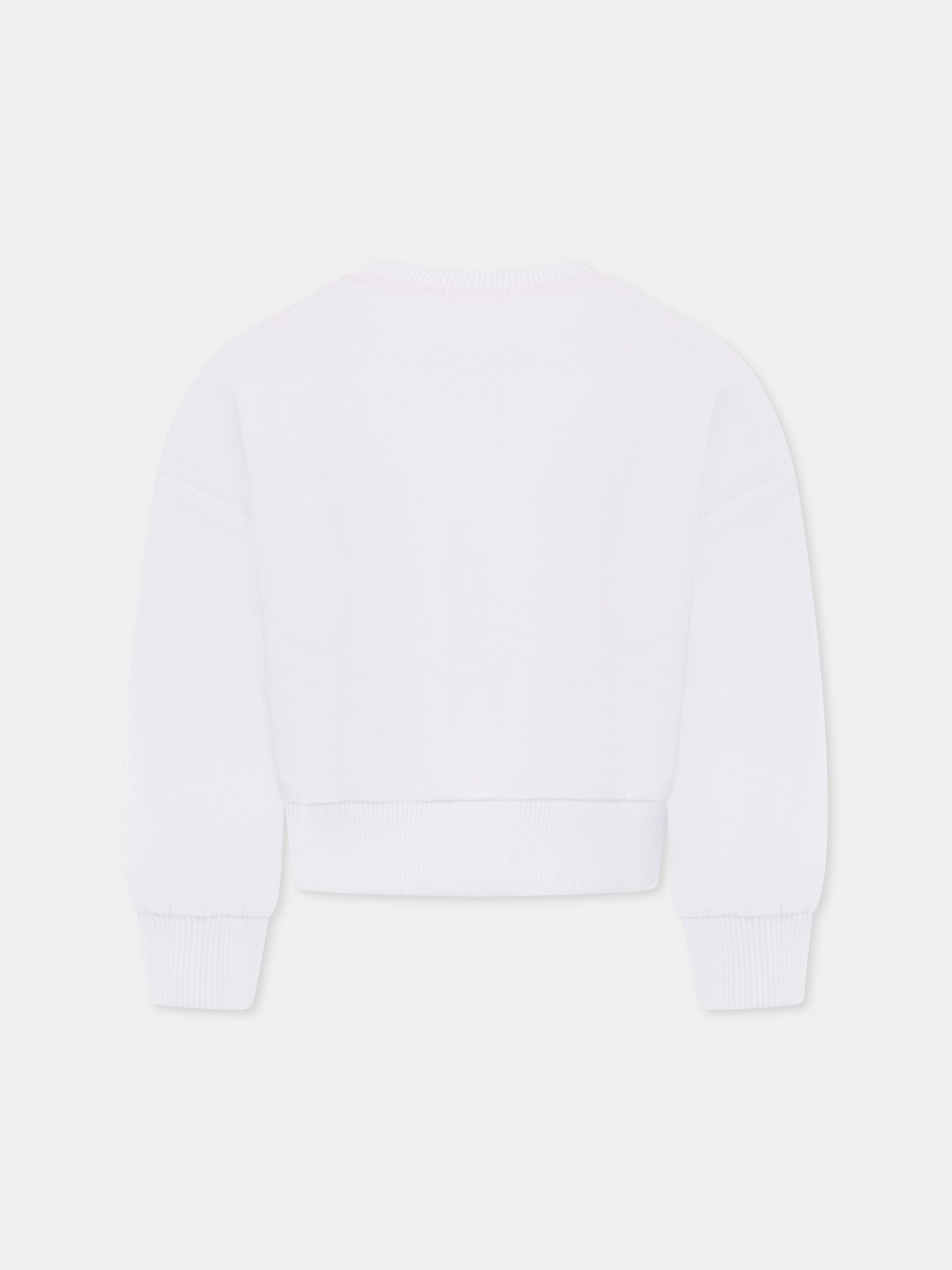 Sweat-shirt blanc pour fille avec imprimé