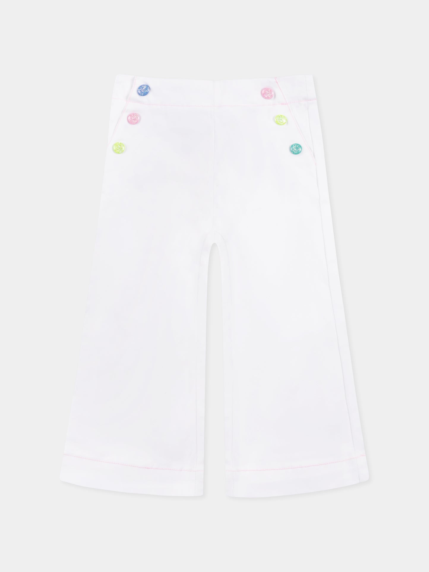 Pantalon blanc pour fille avec logo