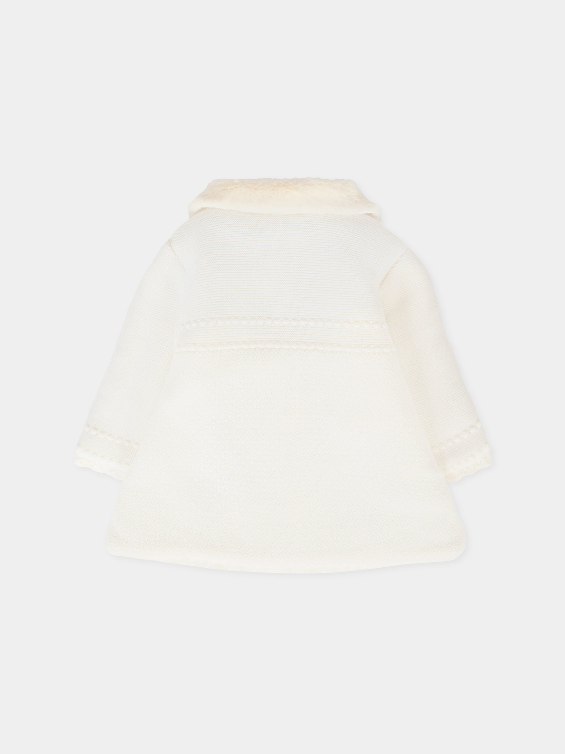 Cappotto avorio per neonata con logo,Paz Rodríguez,009 112843 60 H56