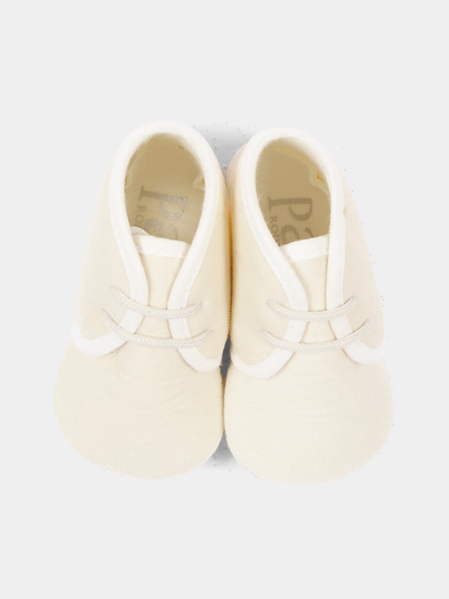 Scarpe avorio per neonato con lacci,Paz Rodríguez,035 152912 60 T2001