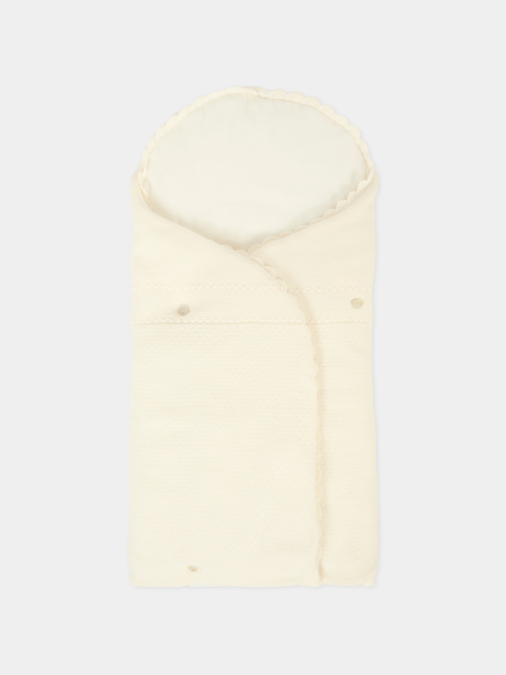 Sacco nanna avorio per neonati con logo,Paz Rodríguez,071 101832 60 H07