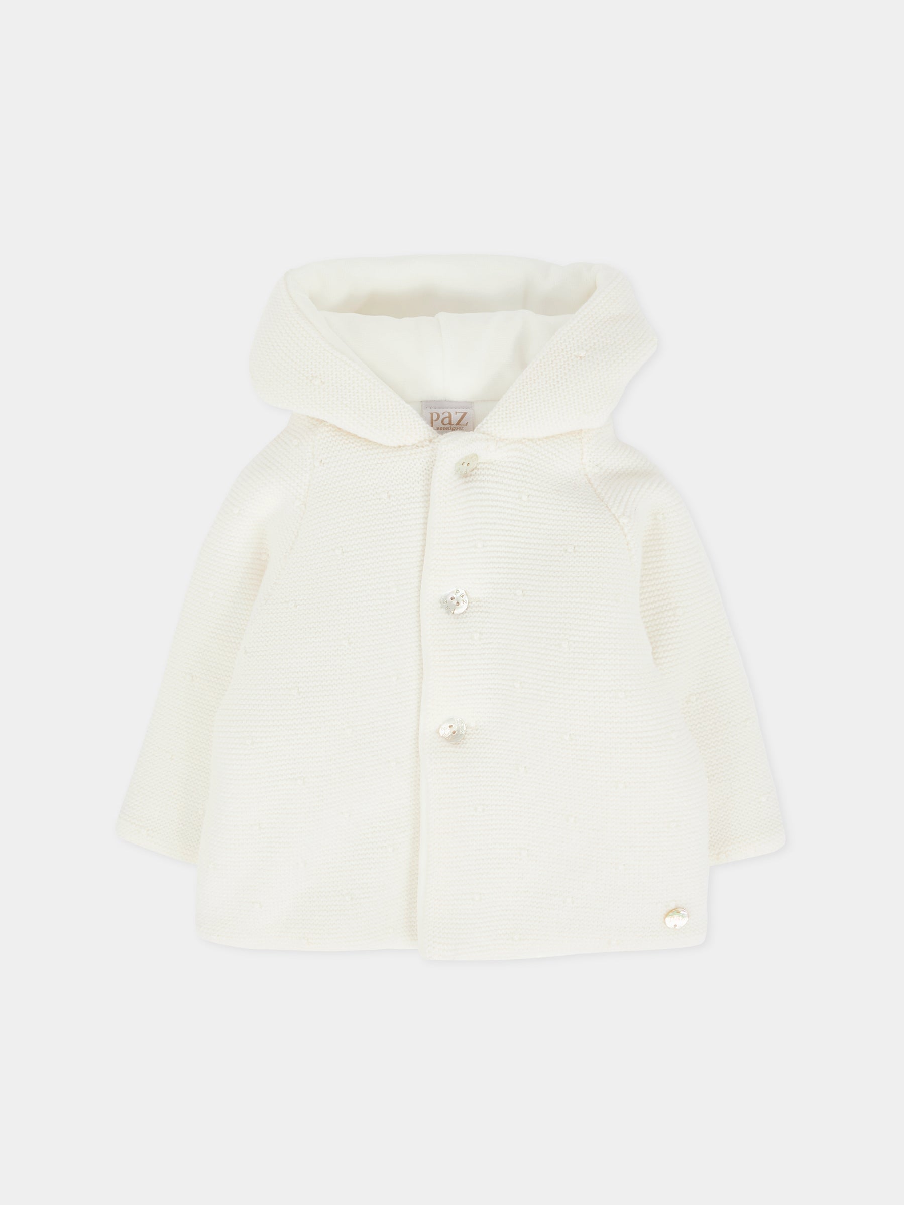 Cappotto avorio per neonato con pois,Paz Rodríguez,012 112901 60 H56