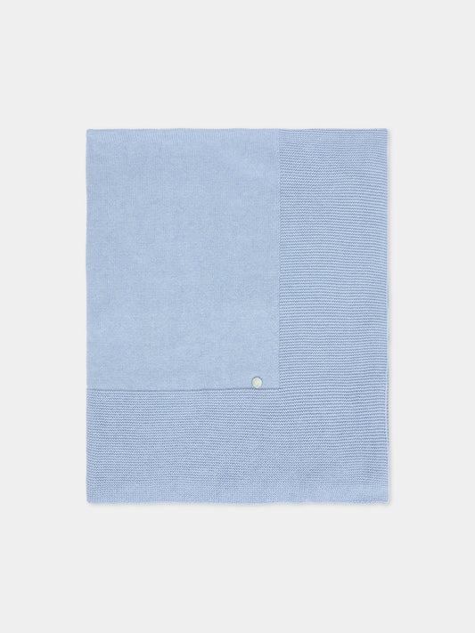 Coperta celeste per neonato con logo,Paz Rodríguez,031 32184 25 H94