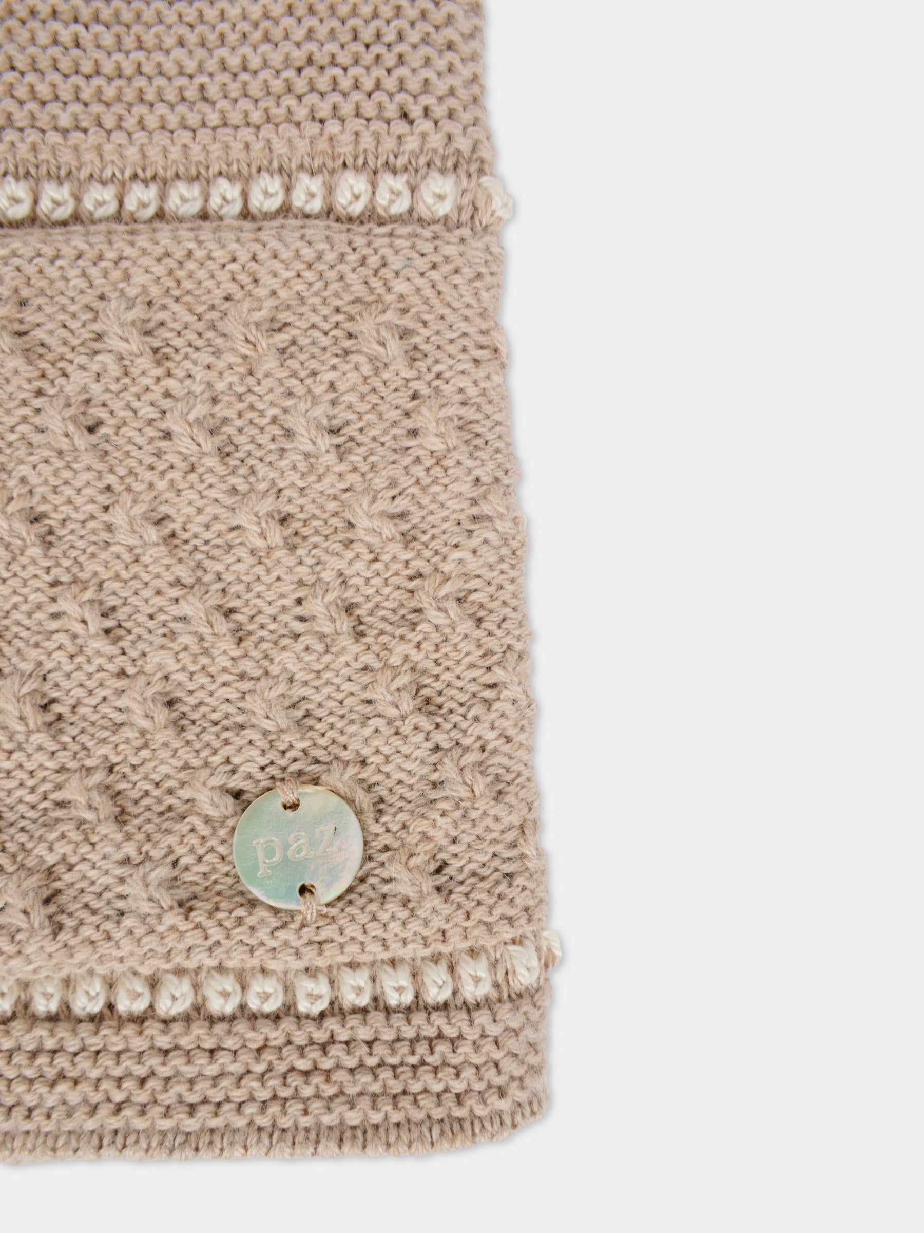 Completo nascita beige per neonati con logo,Paz Rodríguez,103 123071 6462 H94