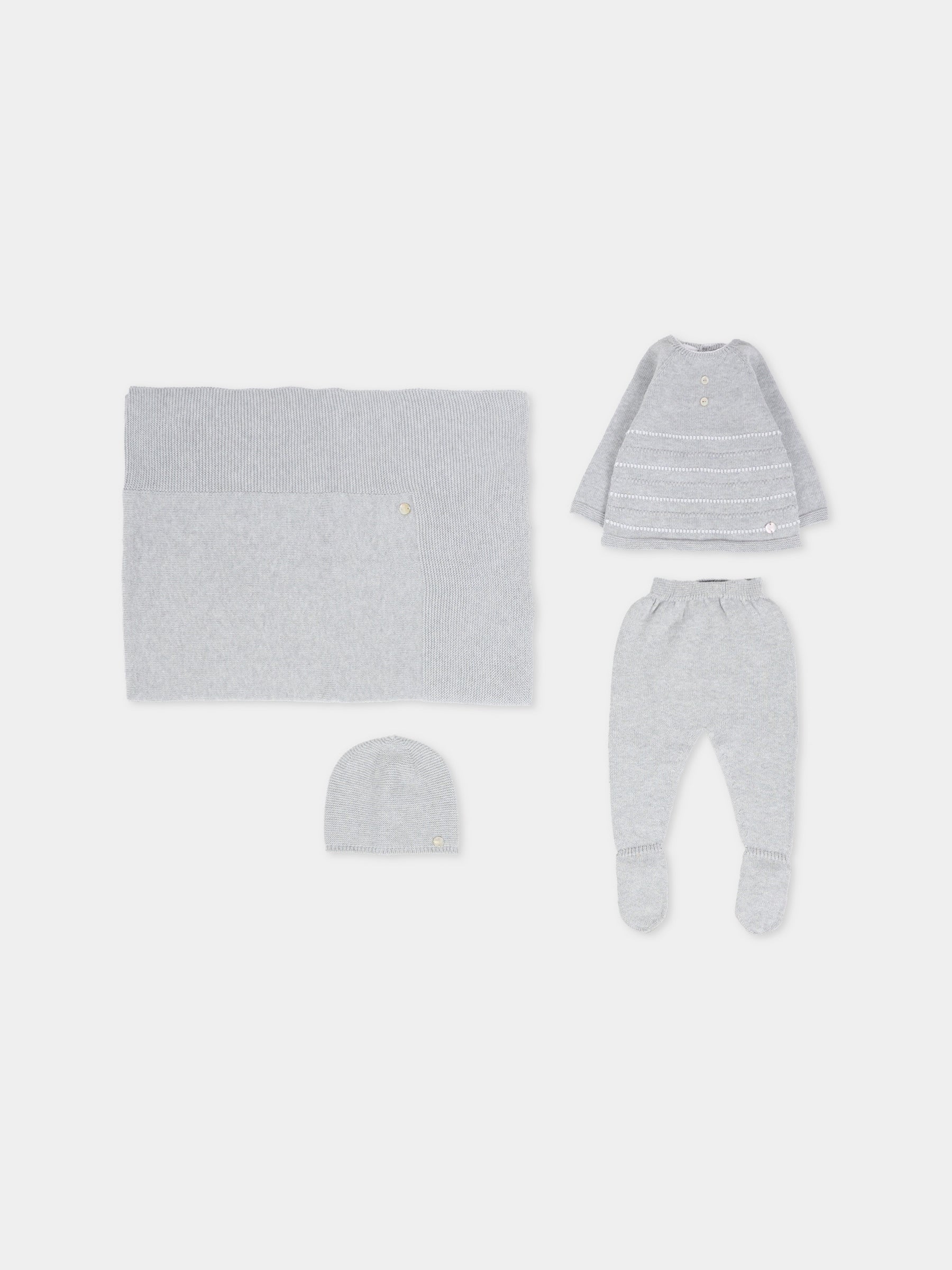 Completo nascita grigio per neonati con logo,Paz Rodríguez,303 122787 9001 H94