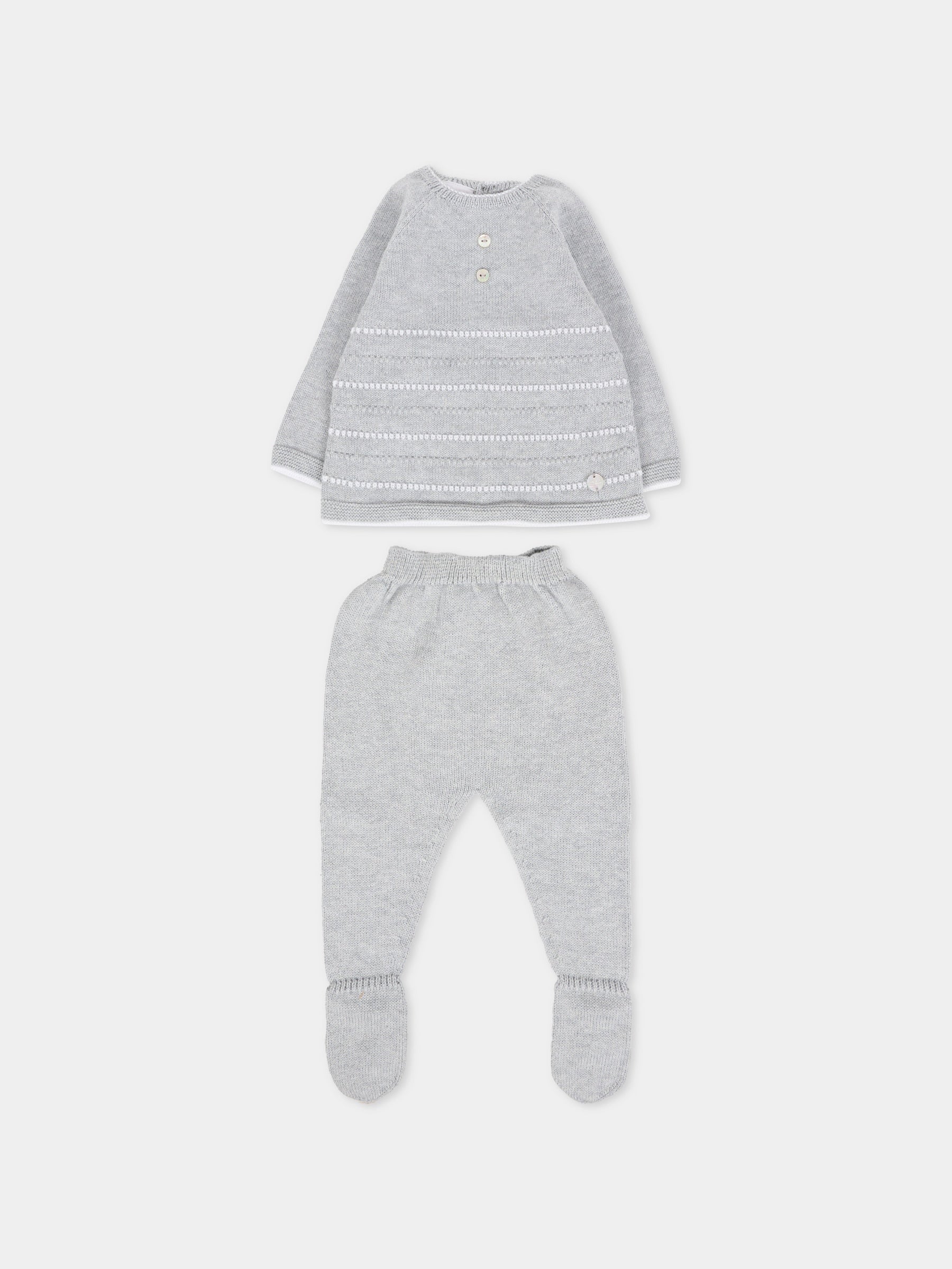 Completo nascita grigio per neonati con logo,Paz Rodríguez,303 122787 9001 H94