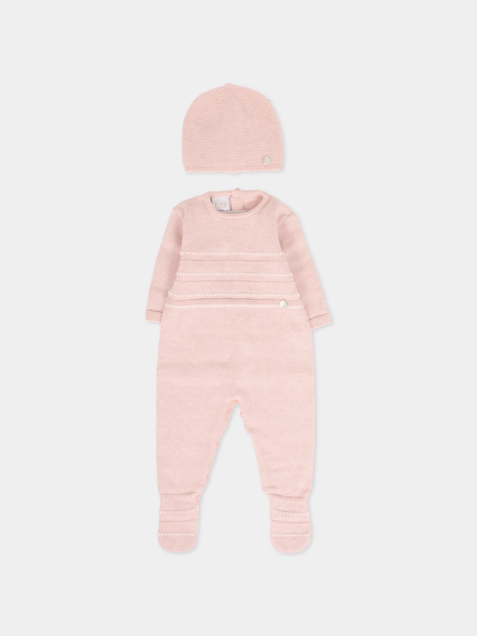 Set tutina rosa per neonata con logo,Paz Rodríguez,105 122789 3260 H94