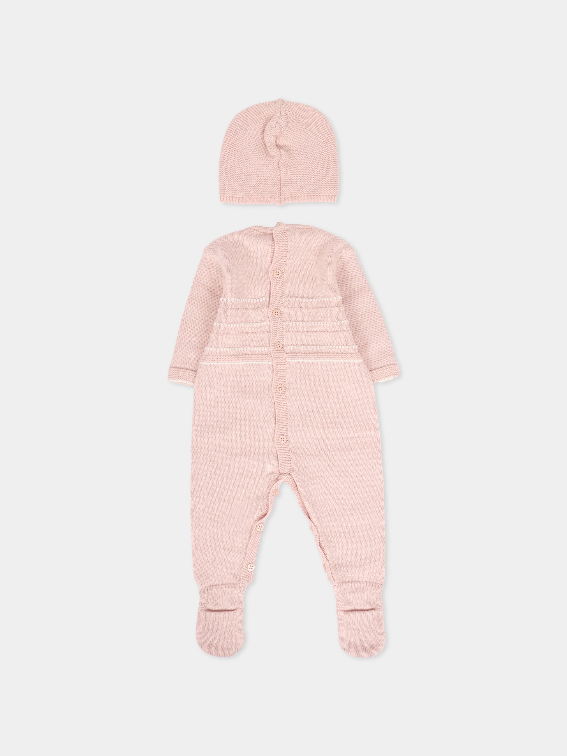 Set tutina rosa per neonata con logo,Paz Rodríguez,105 122789 3260 H94