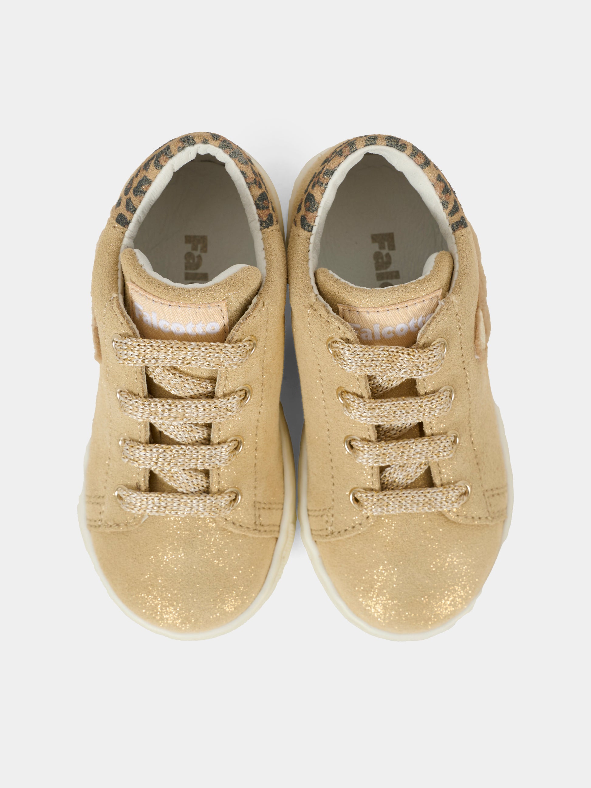 Sneakers beige per bambina con orsetto e logo,Falcotto,0012019687 02 0Q06