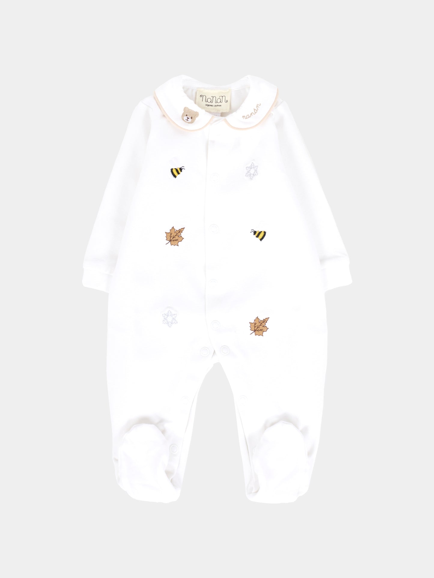 Tutina bianca per neonati con api,Nanán,I25002B