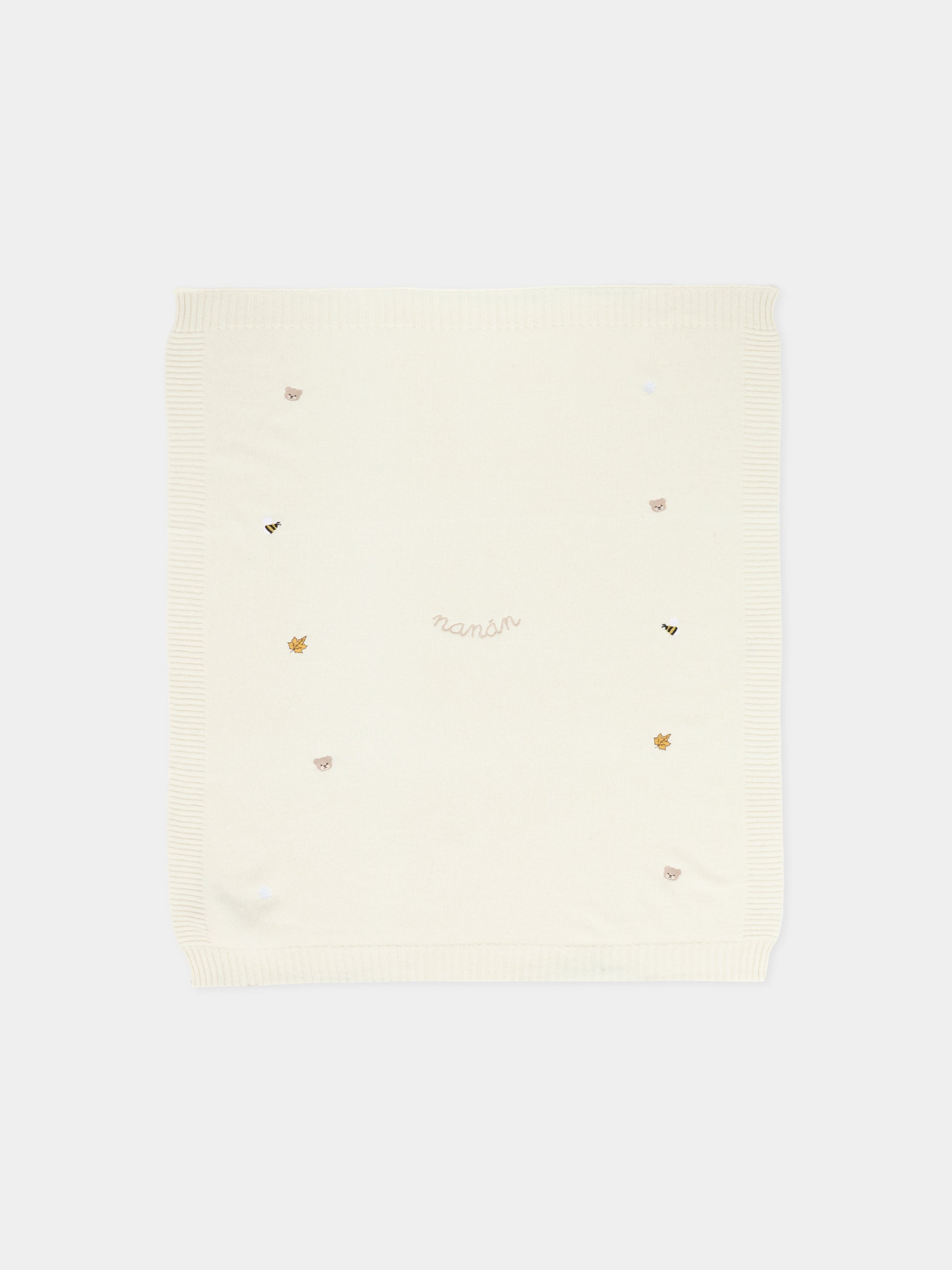Coperta avorio per neonati con ape,Nanán,I25012B