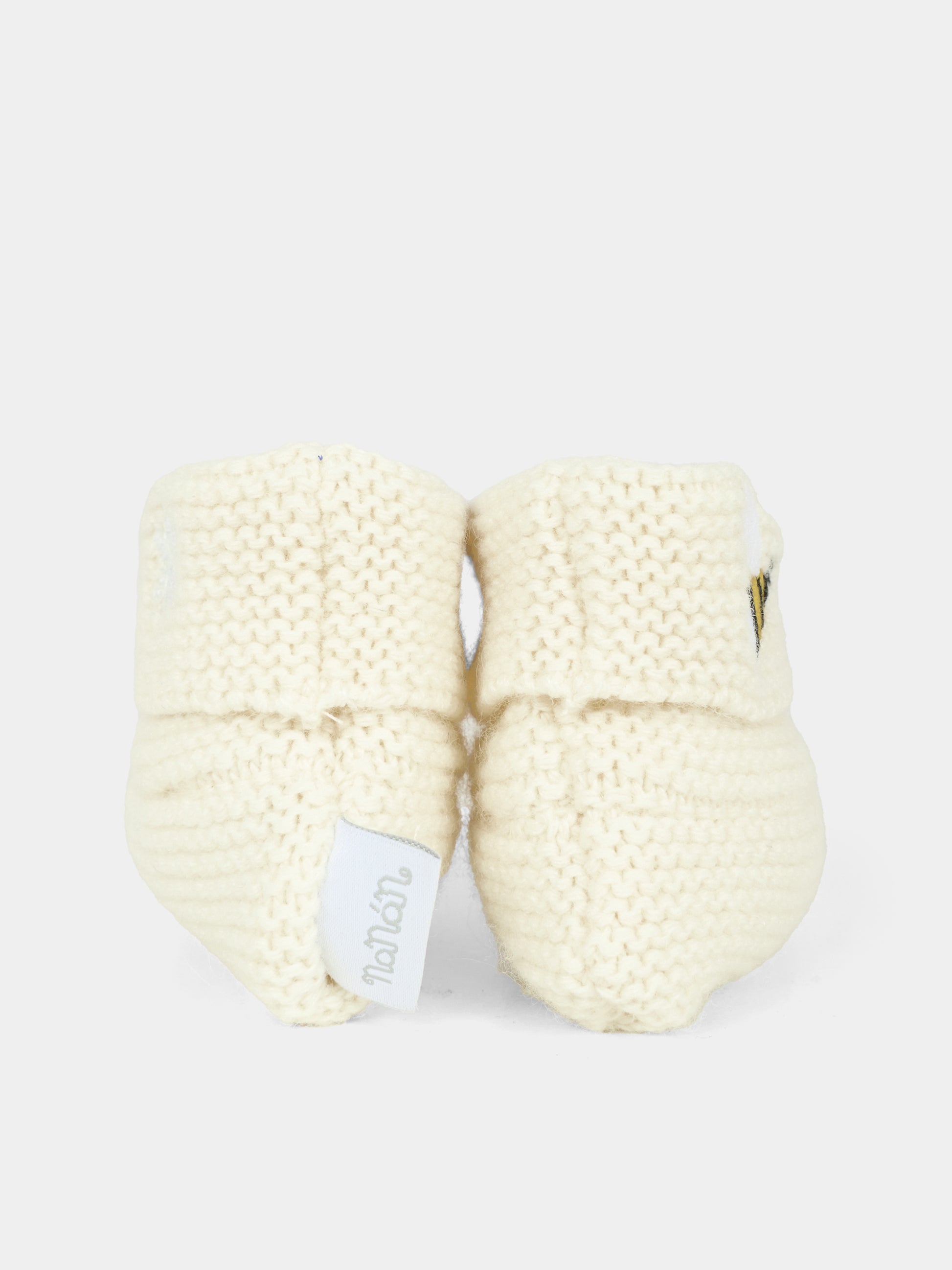 Babbucce avorio per neonati con ape,Nanán,I25013B