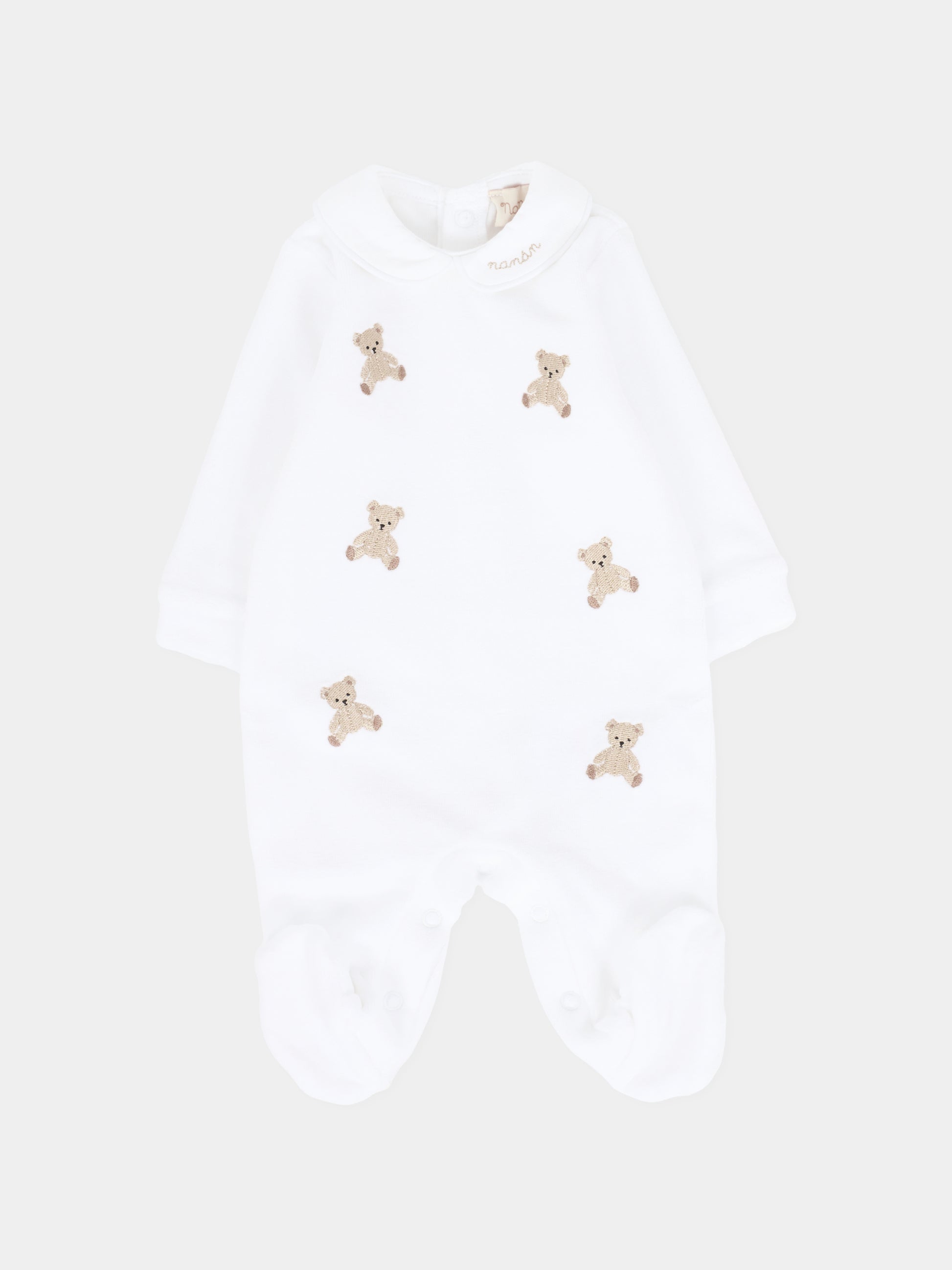Tutina bianca per neonati con orsetti,Nanán,I25015B