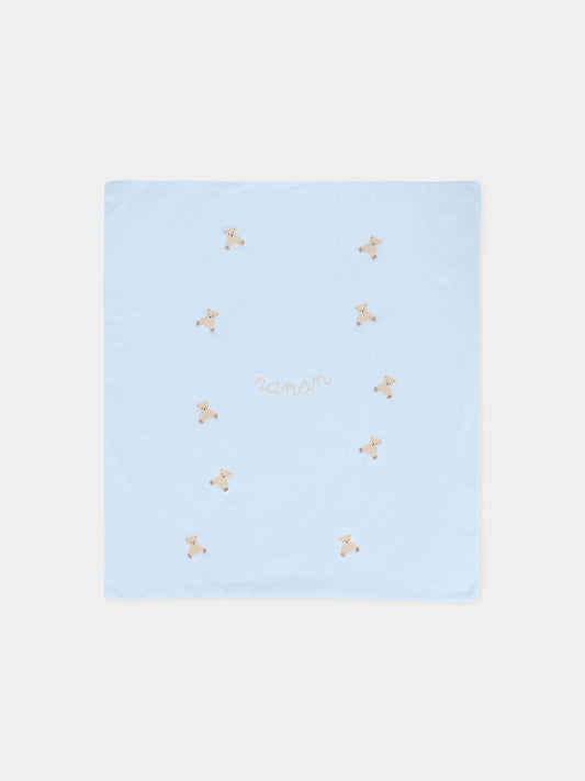 Coperta celeste per neonato con orsetti,Nanán,I25020A