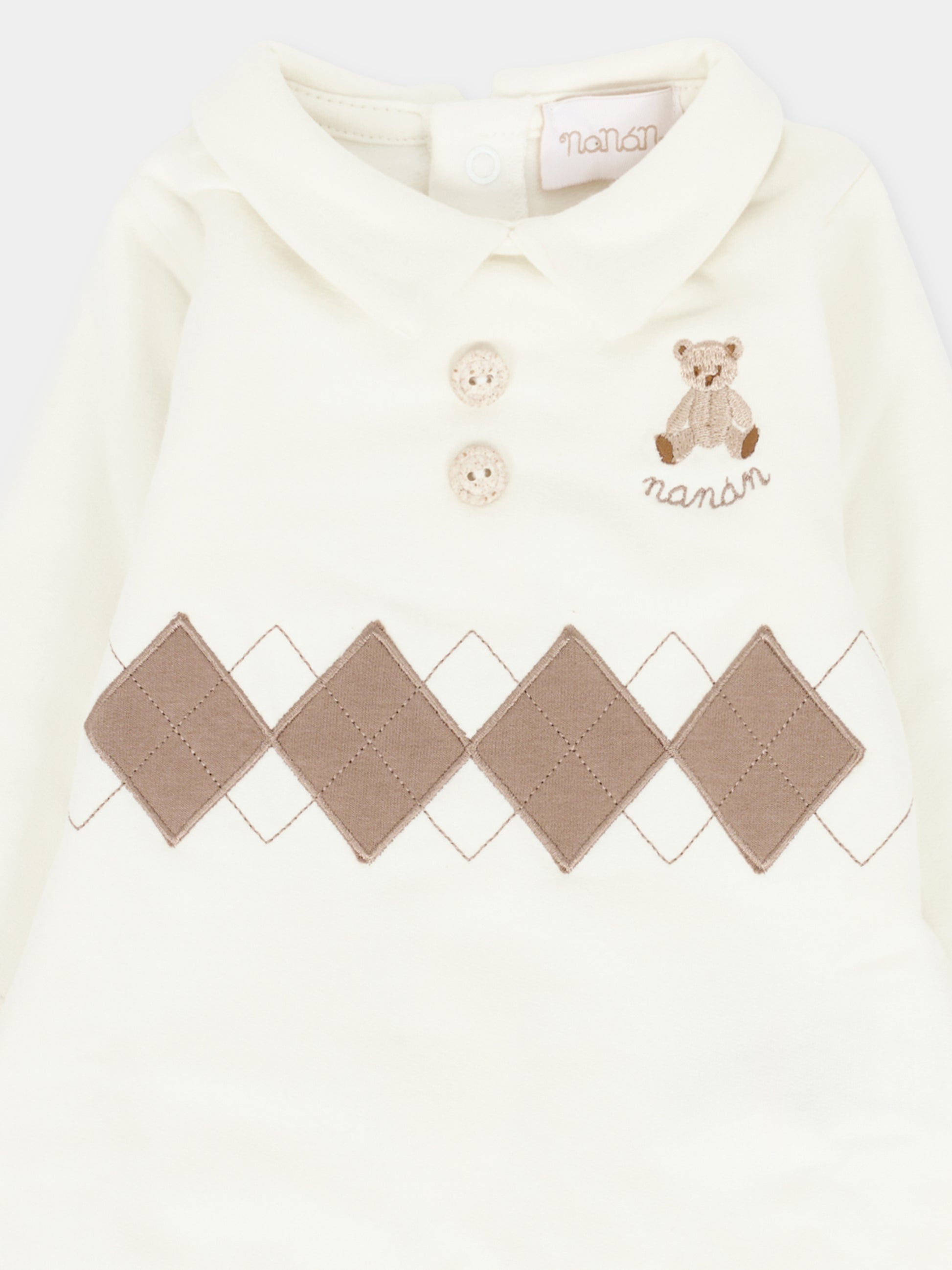 Tutina avorio per neonati con orsetto,Nanán,I25107P