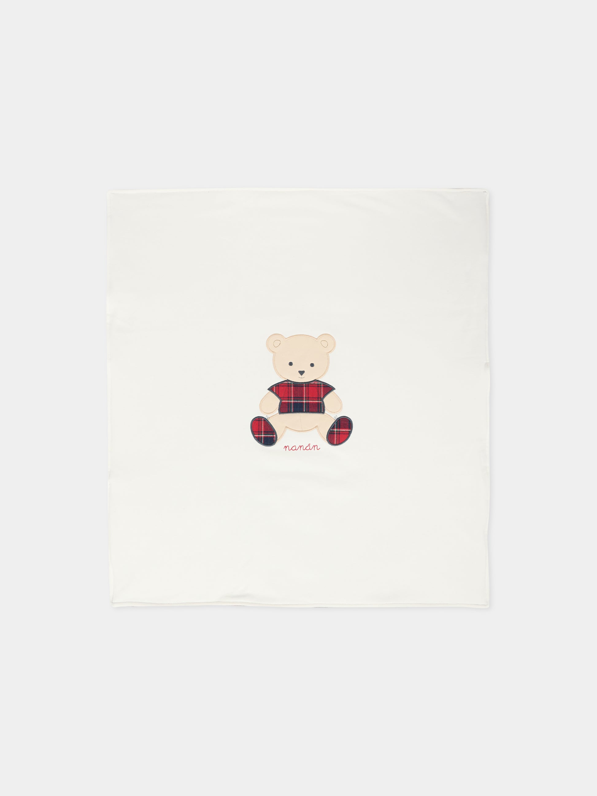 Coperta avorio per neonata con orsetto,Nanán,I25449B