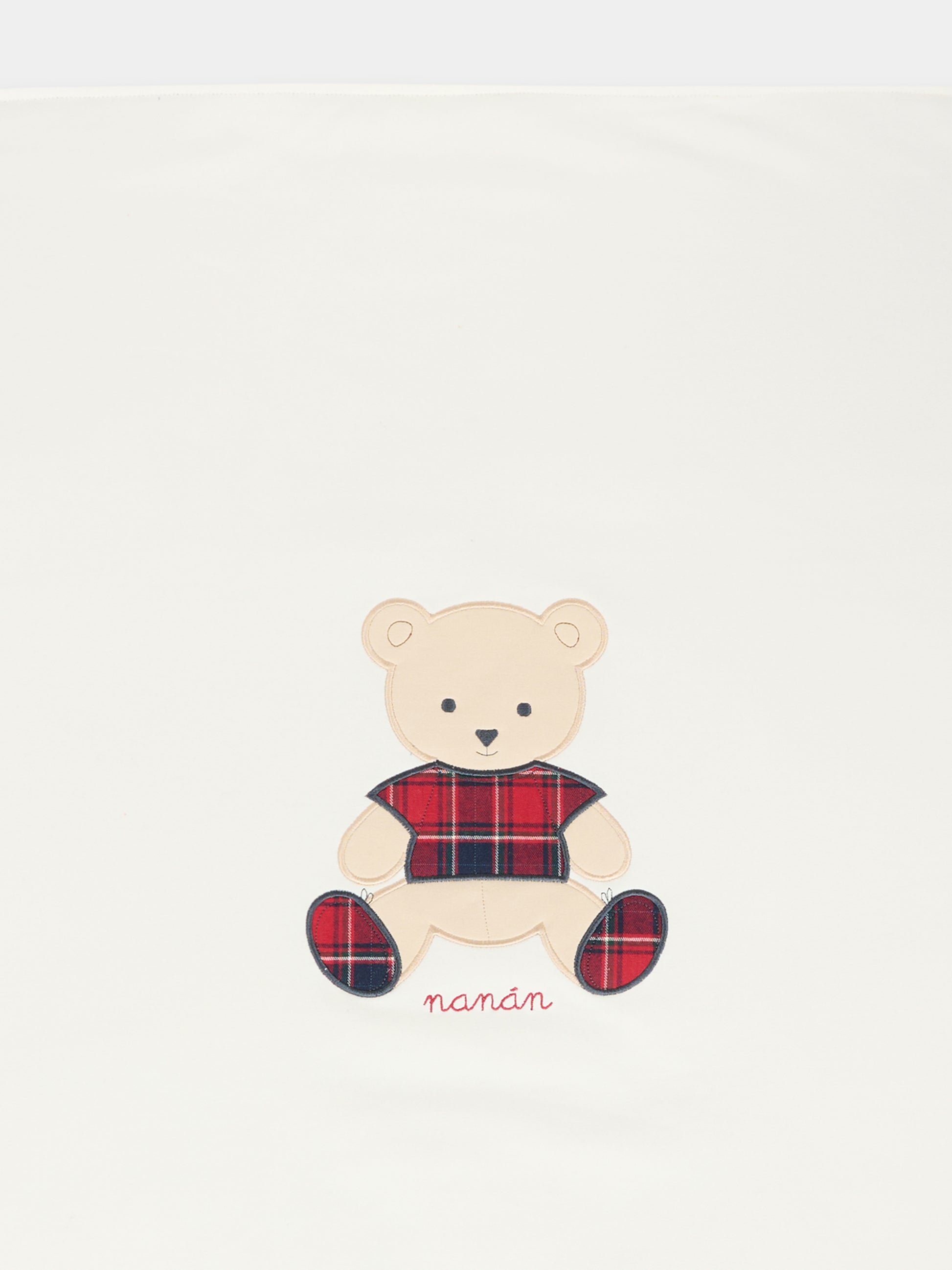 Coperta avorio per neonata con orsetto,Nanán,I25449B