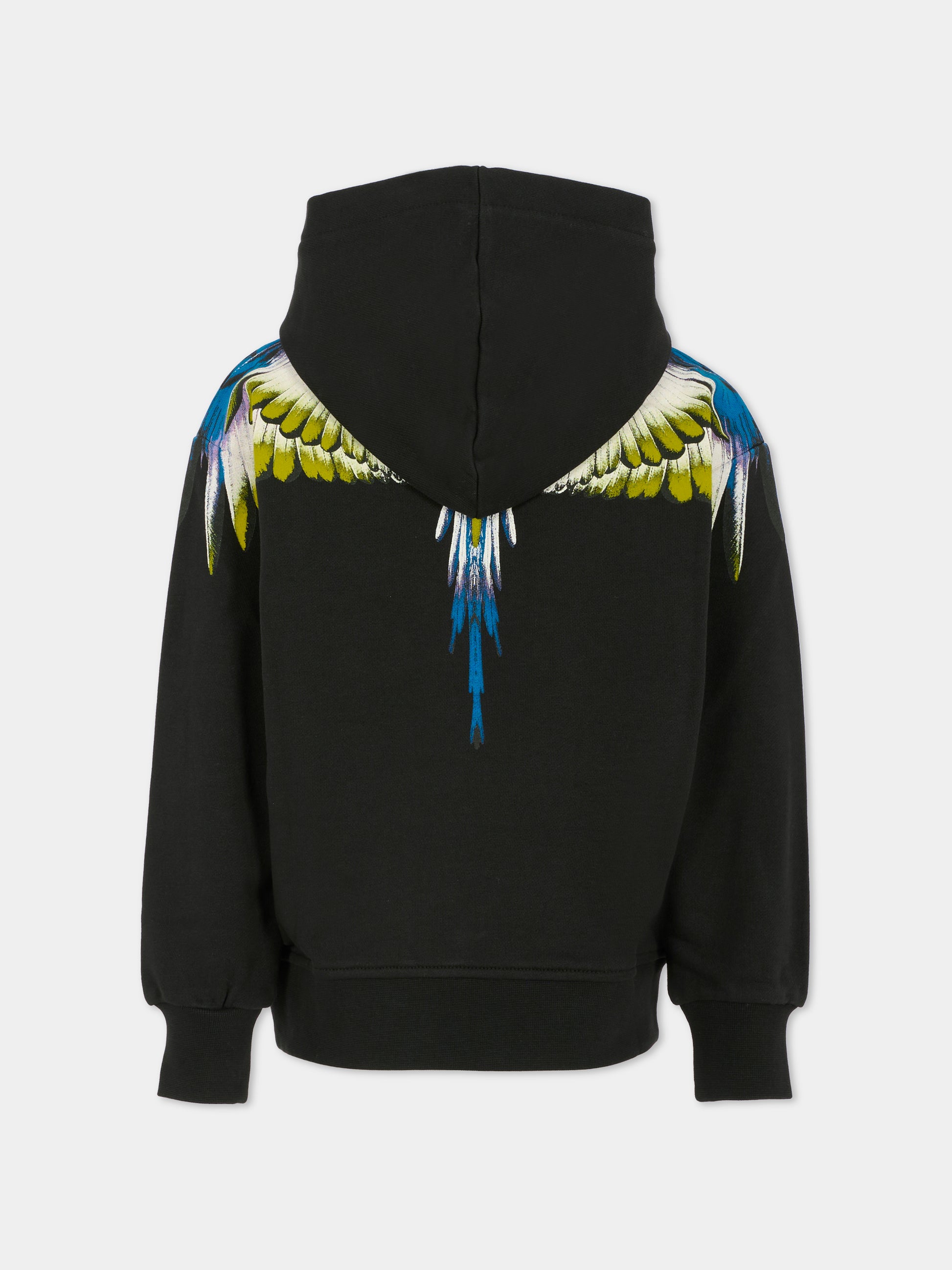 Felpa nera per bambino con ali,County Of Milan Kids,F5CMJBHS061 110