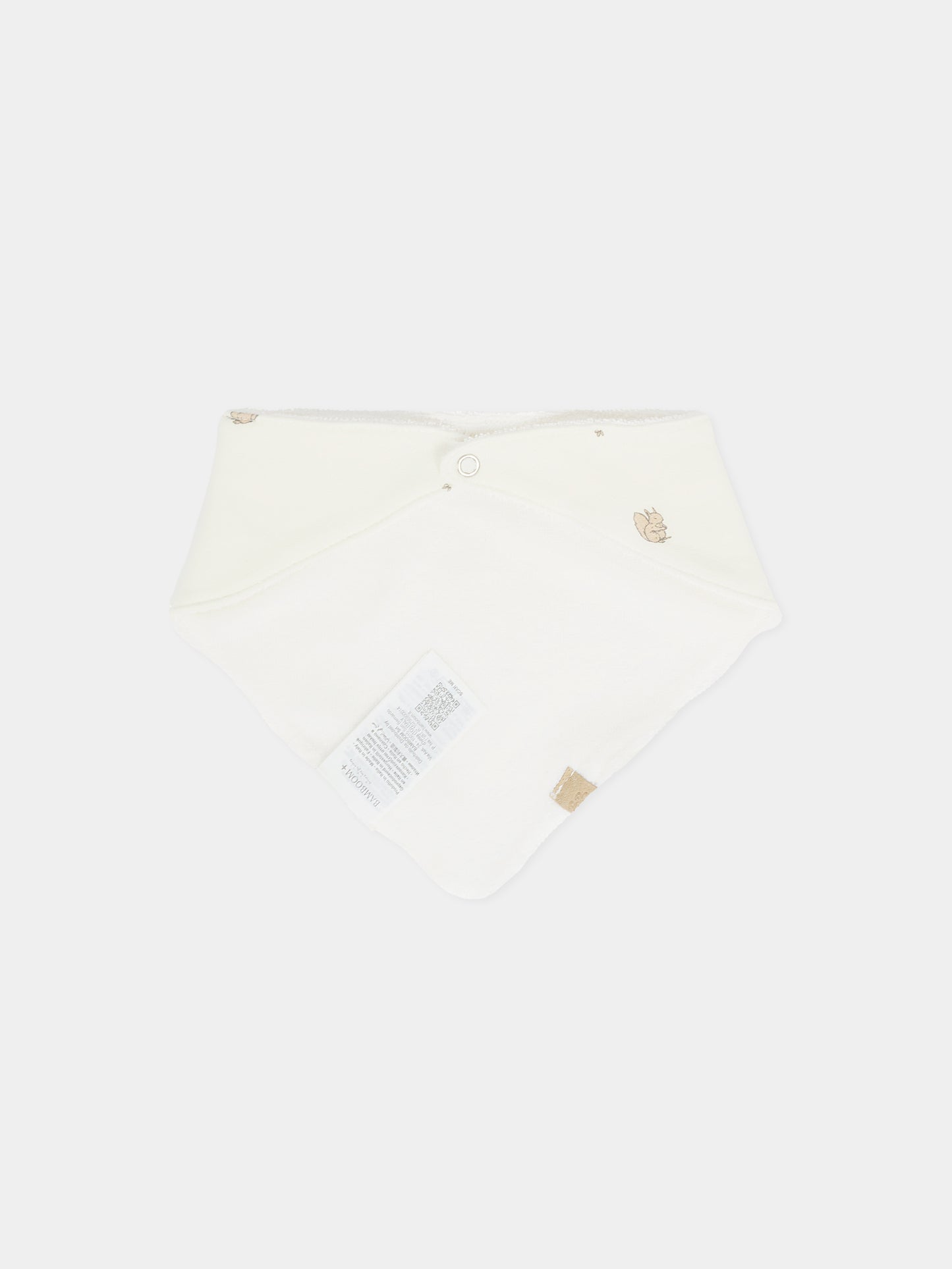 Bavaglino avorio per neonati con stampa scoiattolo,Bamboom,1078 SQUIRREL PRINT