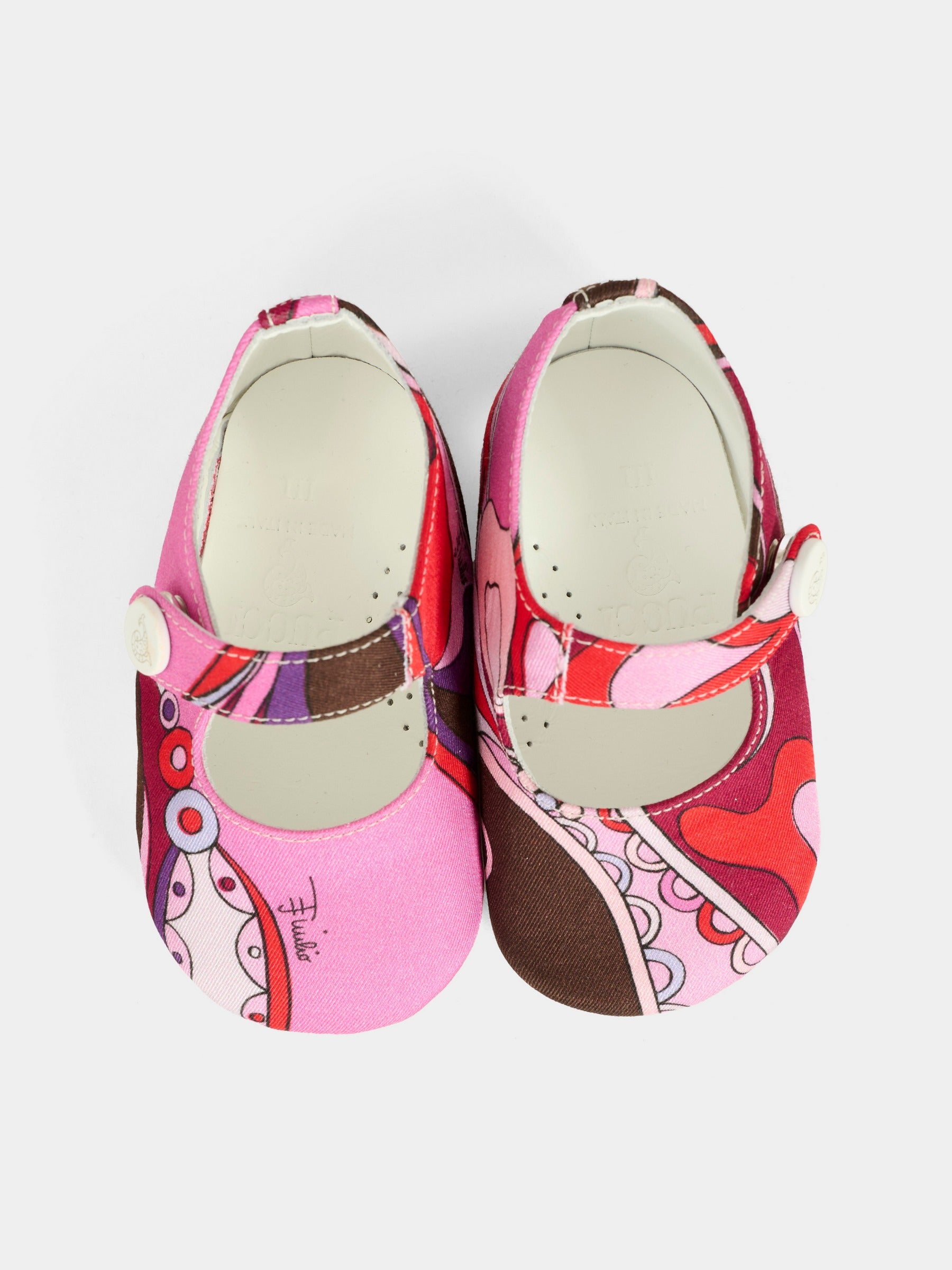 Ballerine fucsia per neonata con stampa marmo,Emilio Pucci Junior,PX0056 K0246 513RO