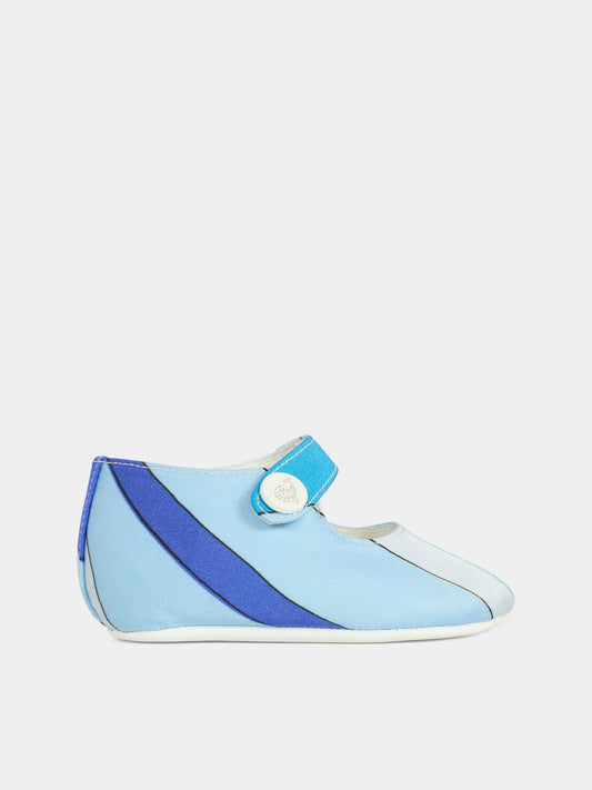 Ballerine blu per neonata con stampa marmo,Emilio Pucci Junior,PX0056 S0213 101BL