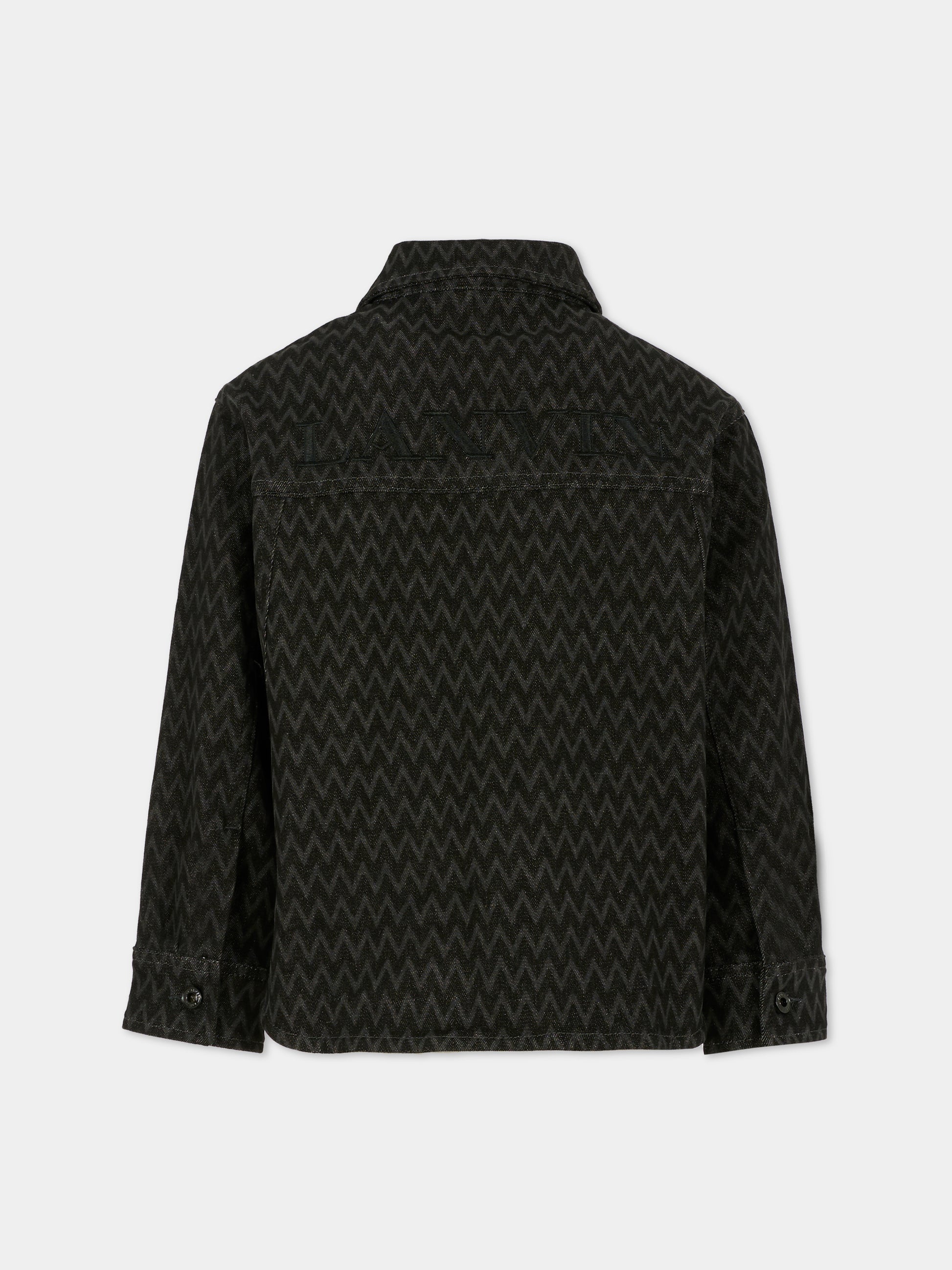 Camicia denim per bambino con logo ricamato,Lanvin Petite,N30290 Z11