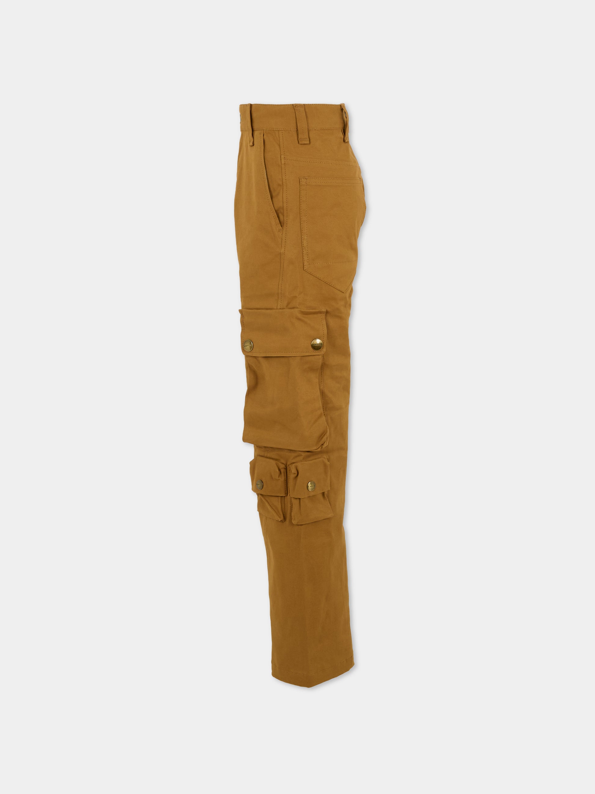 Pantaloni marroni per bambino con logo,Lanvin Petite,N30304 585