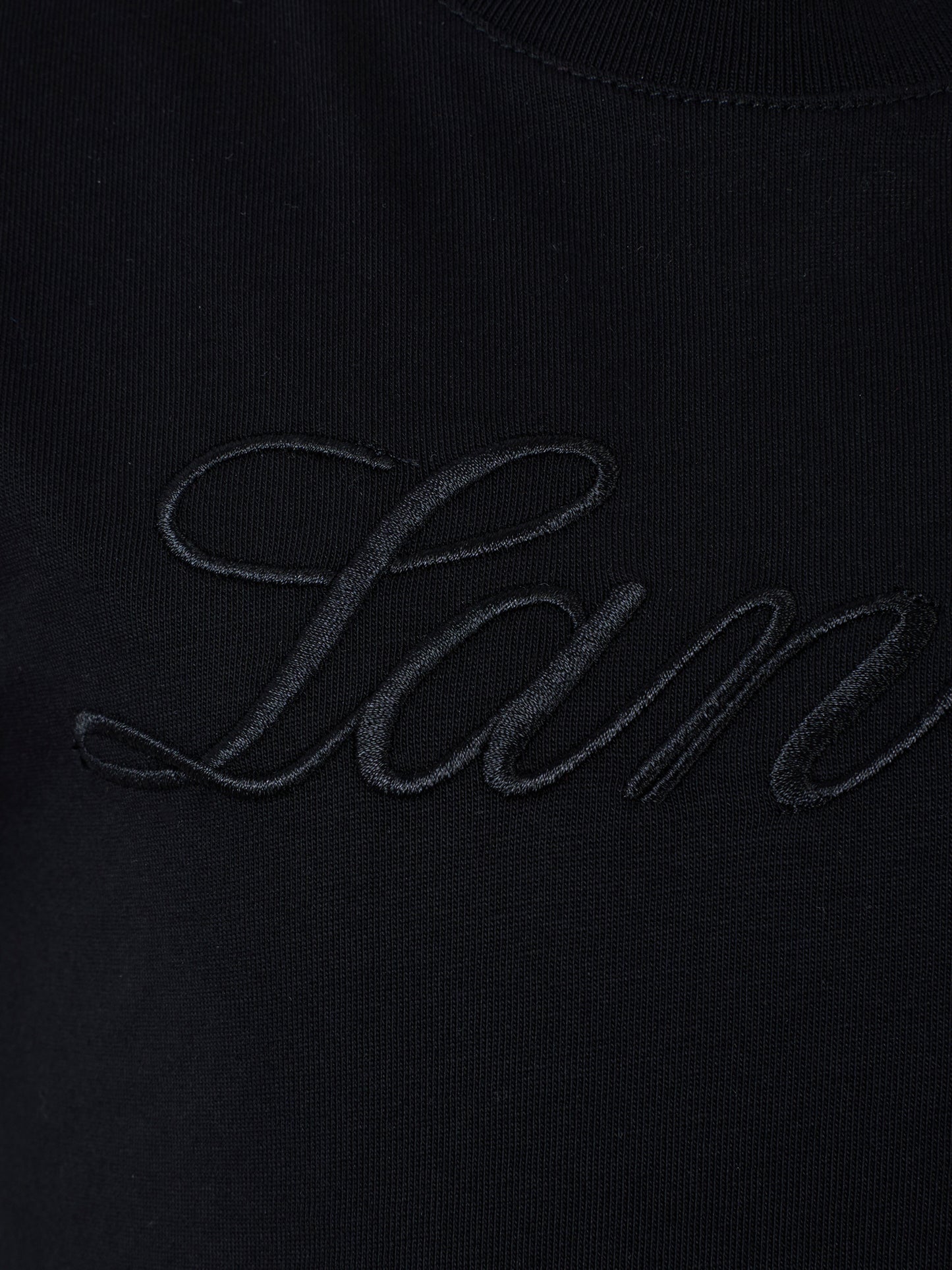 T-shirt nera per bambina con logo,Lanvin Petite,N30251 09B