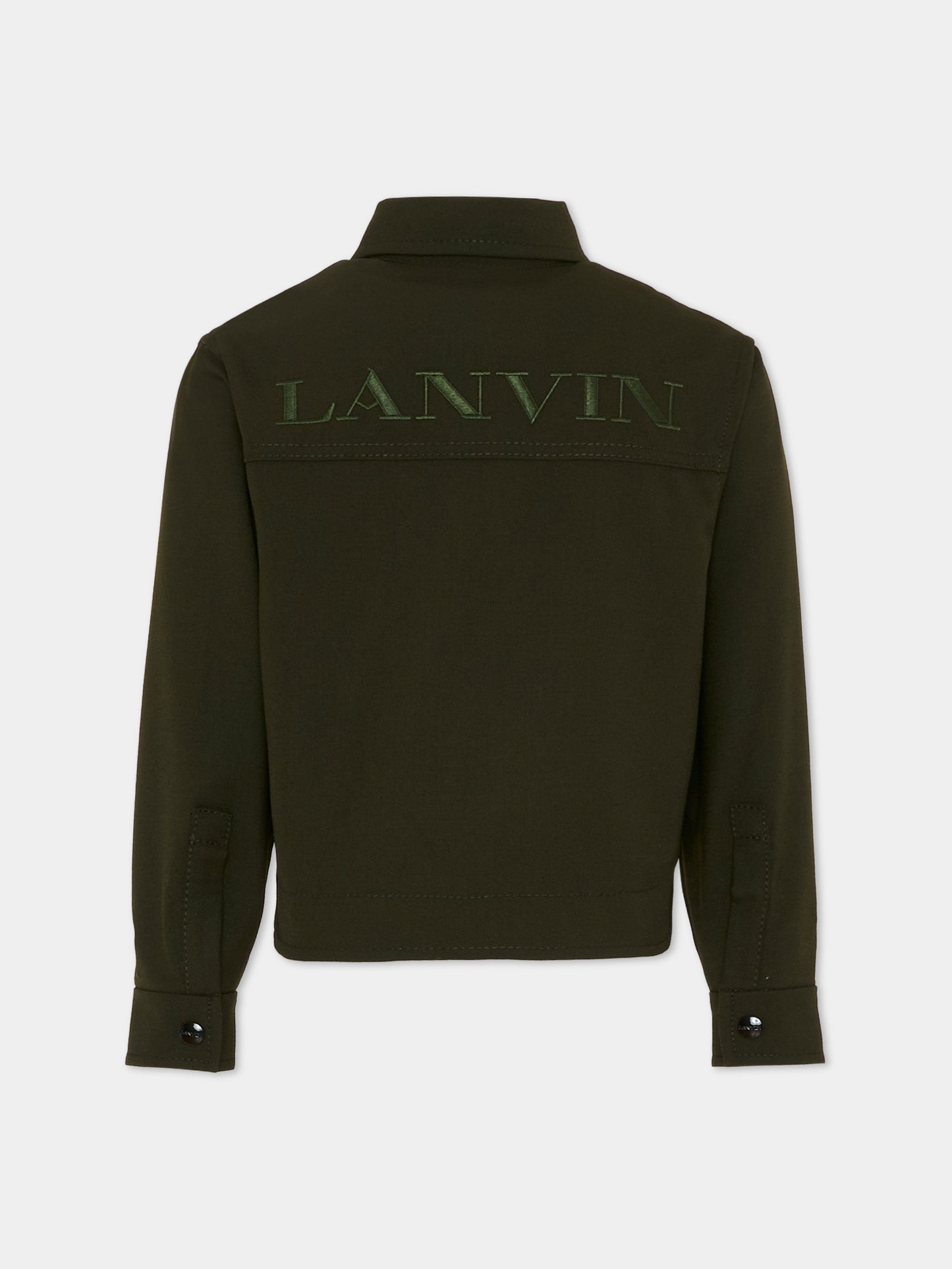 Camicia crop verde per bambina con logo,Lanvin Petite,N30258 U60