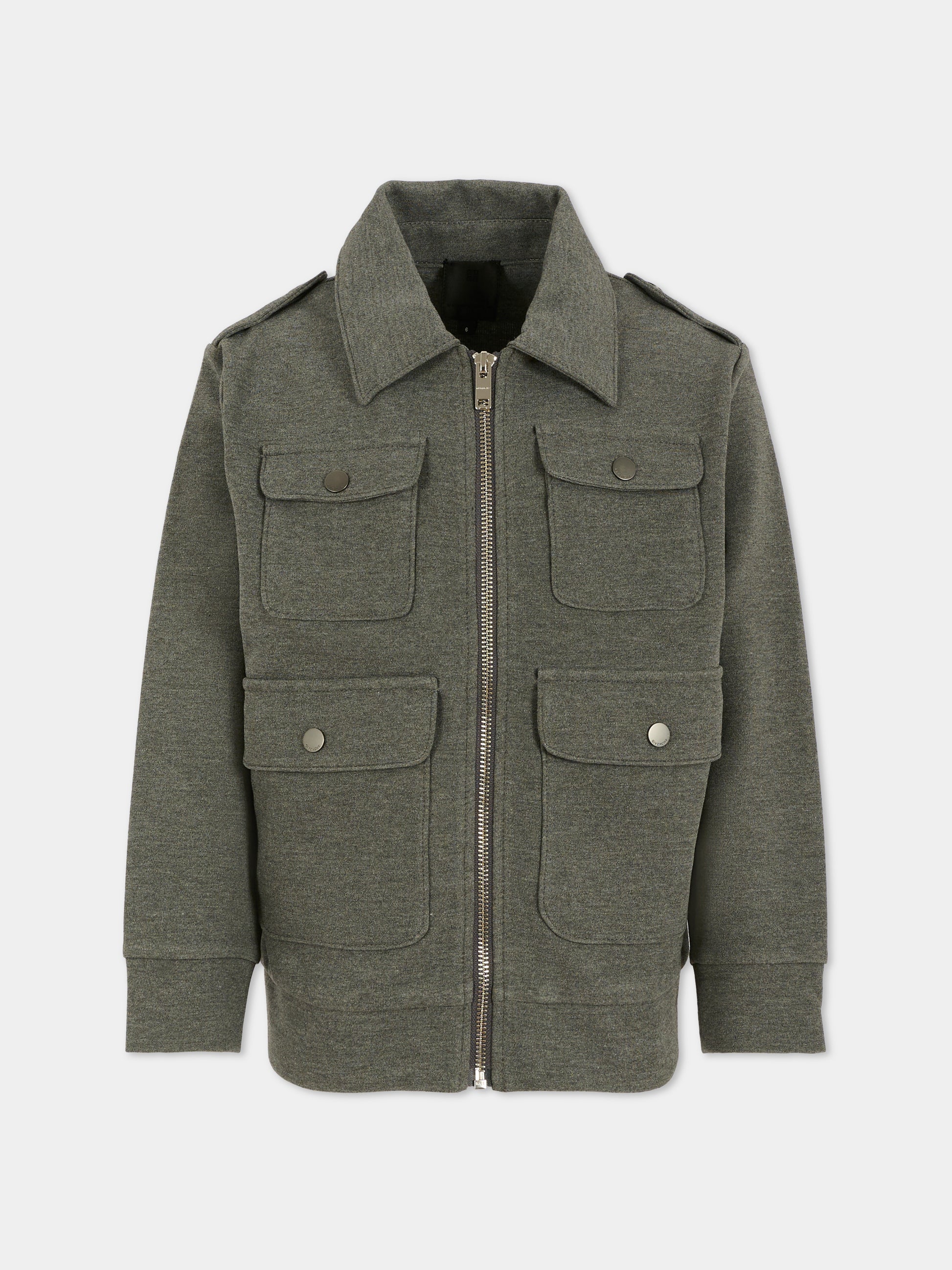 Giacca grigia per bambino con patch,Givenchy Kids,H30950 A83