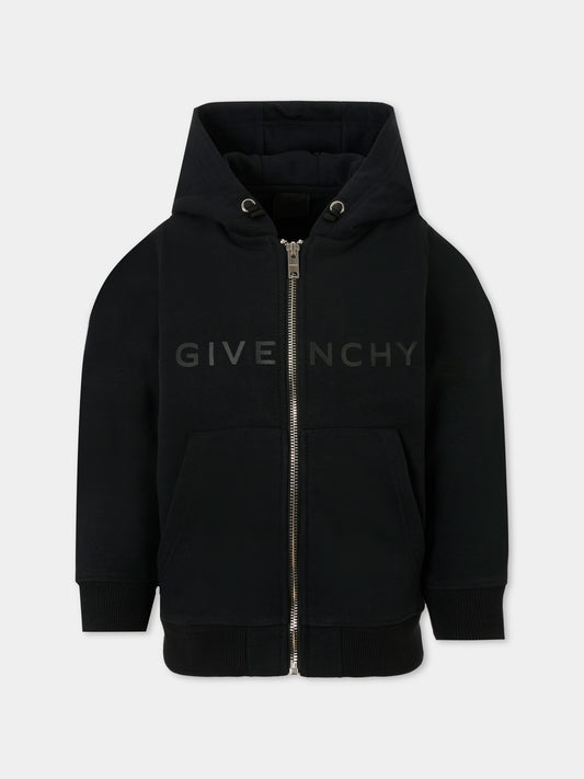 Felpa nera per bambini con logo,Givenchy Kids,H30939 09B