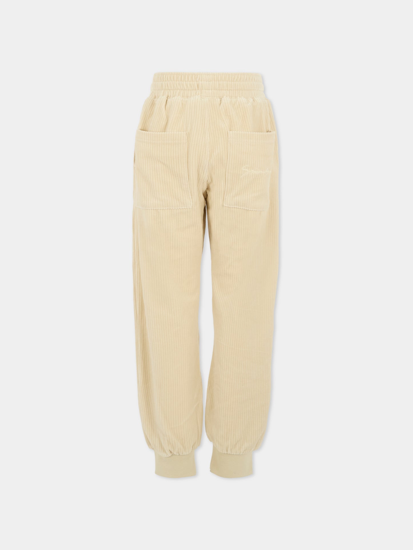 Pantaloni avorio per bambina con logo,Givenchy Kids,H30924 184