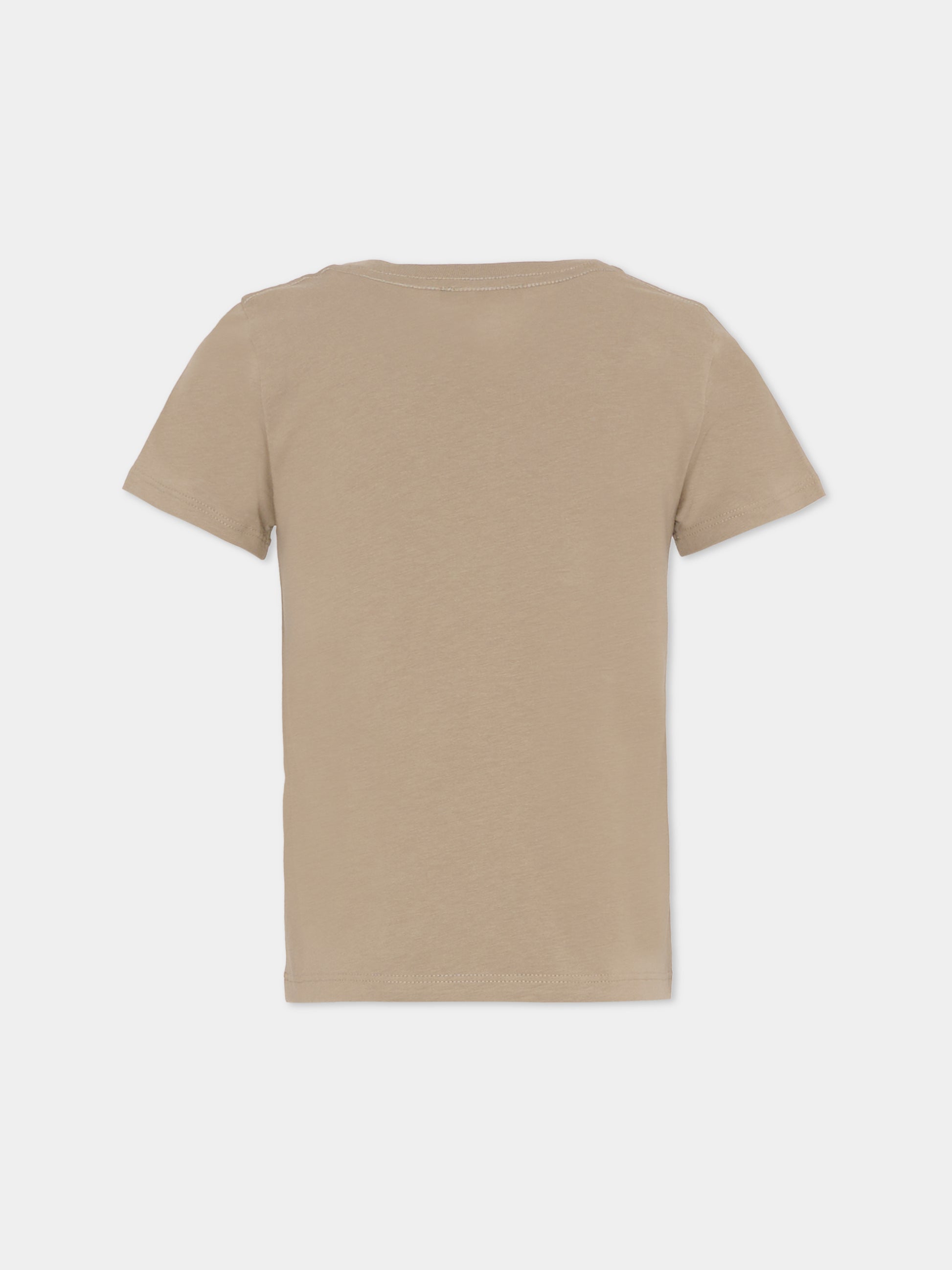 T-shirt grigia per bambina con logo in velluto,Chloé Kids,C20652 63A