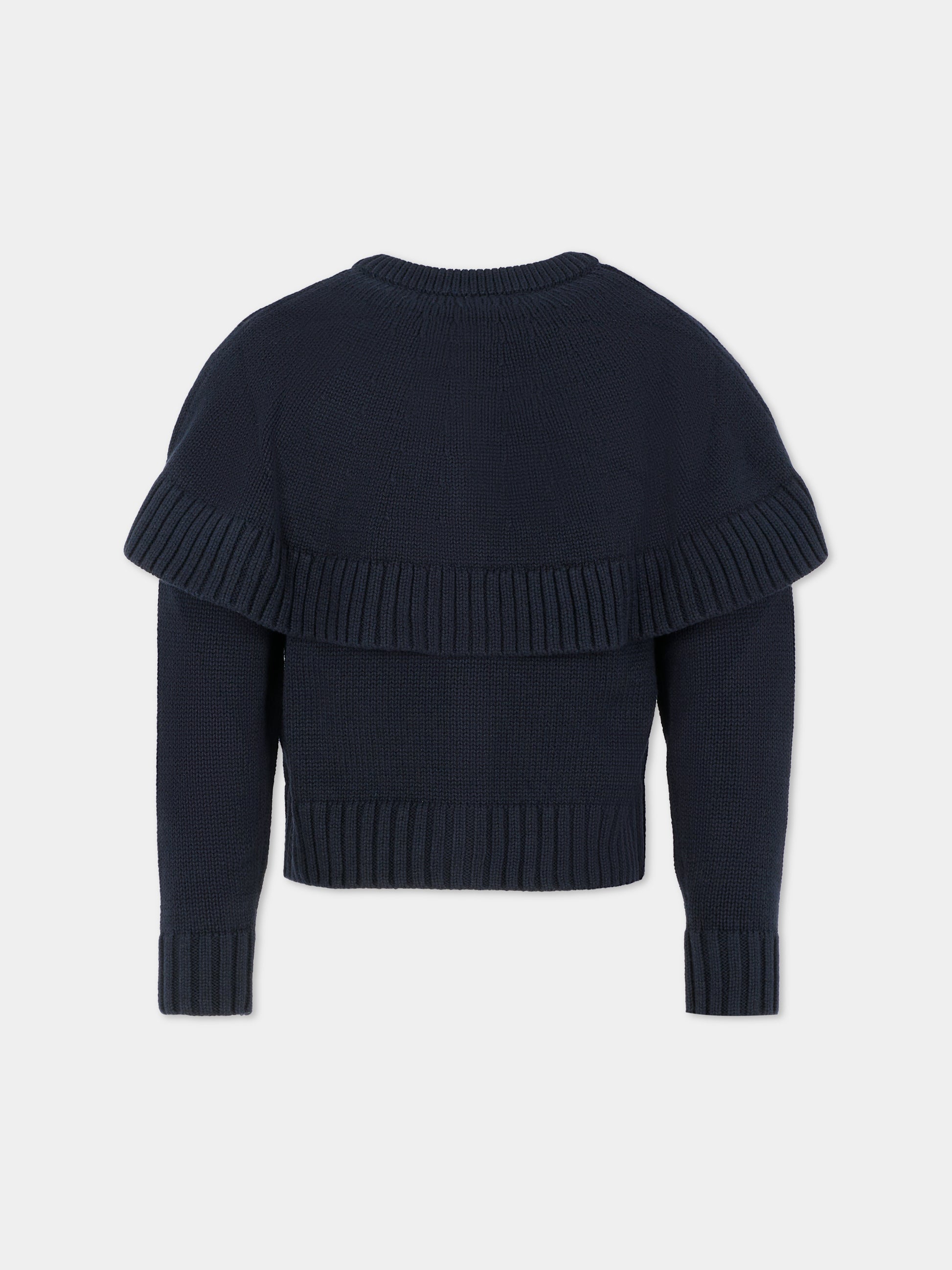 Cardigan blu per bambina con logo,Chloé Kids,C20639 859