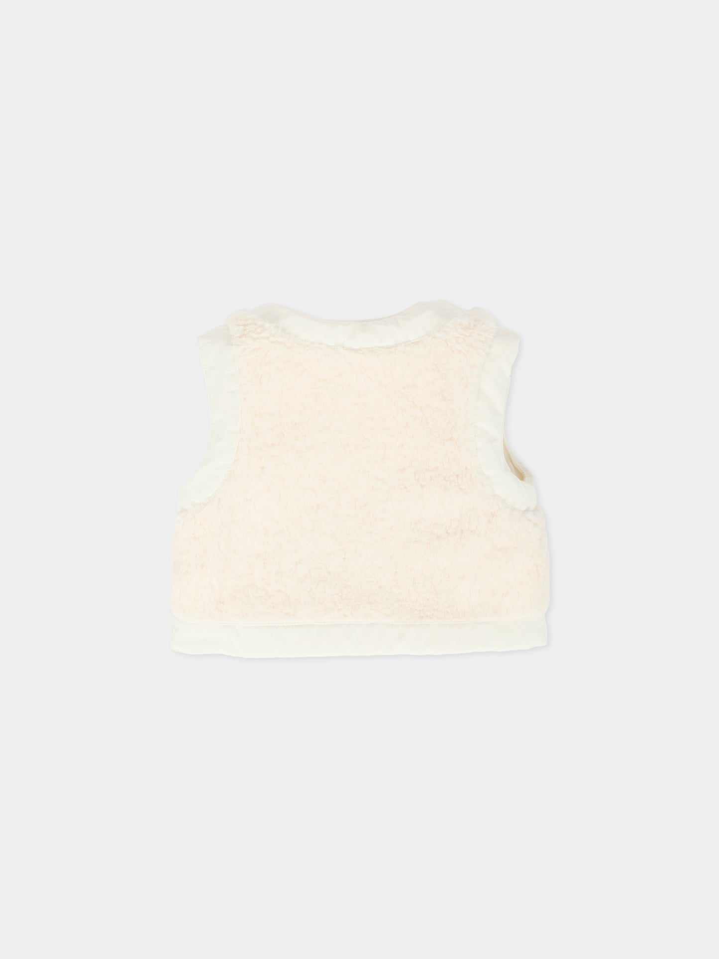 Gilet bianco reversibile per neonata con logo,Chloé Kids,C20723 117