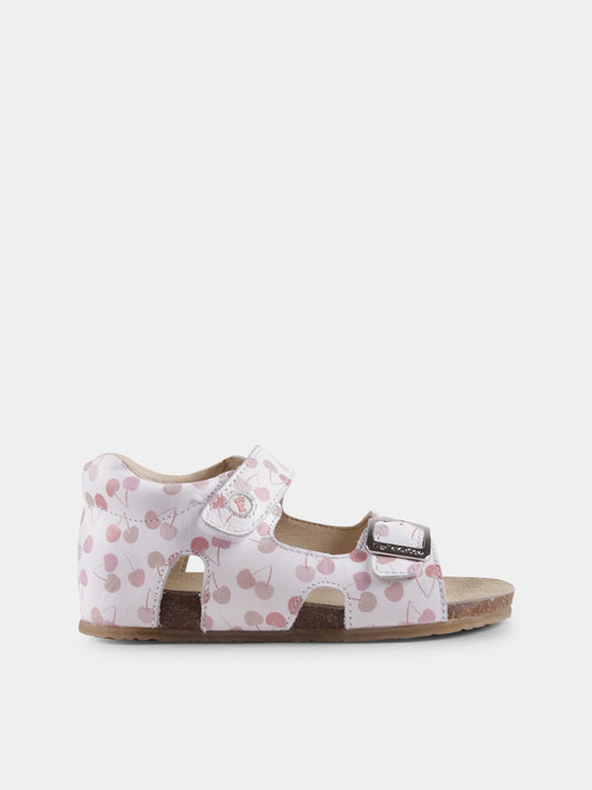 Sandali bianchi per bambina con ciliegie,Falcotto,001 1500737 F5 1N04 BEA