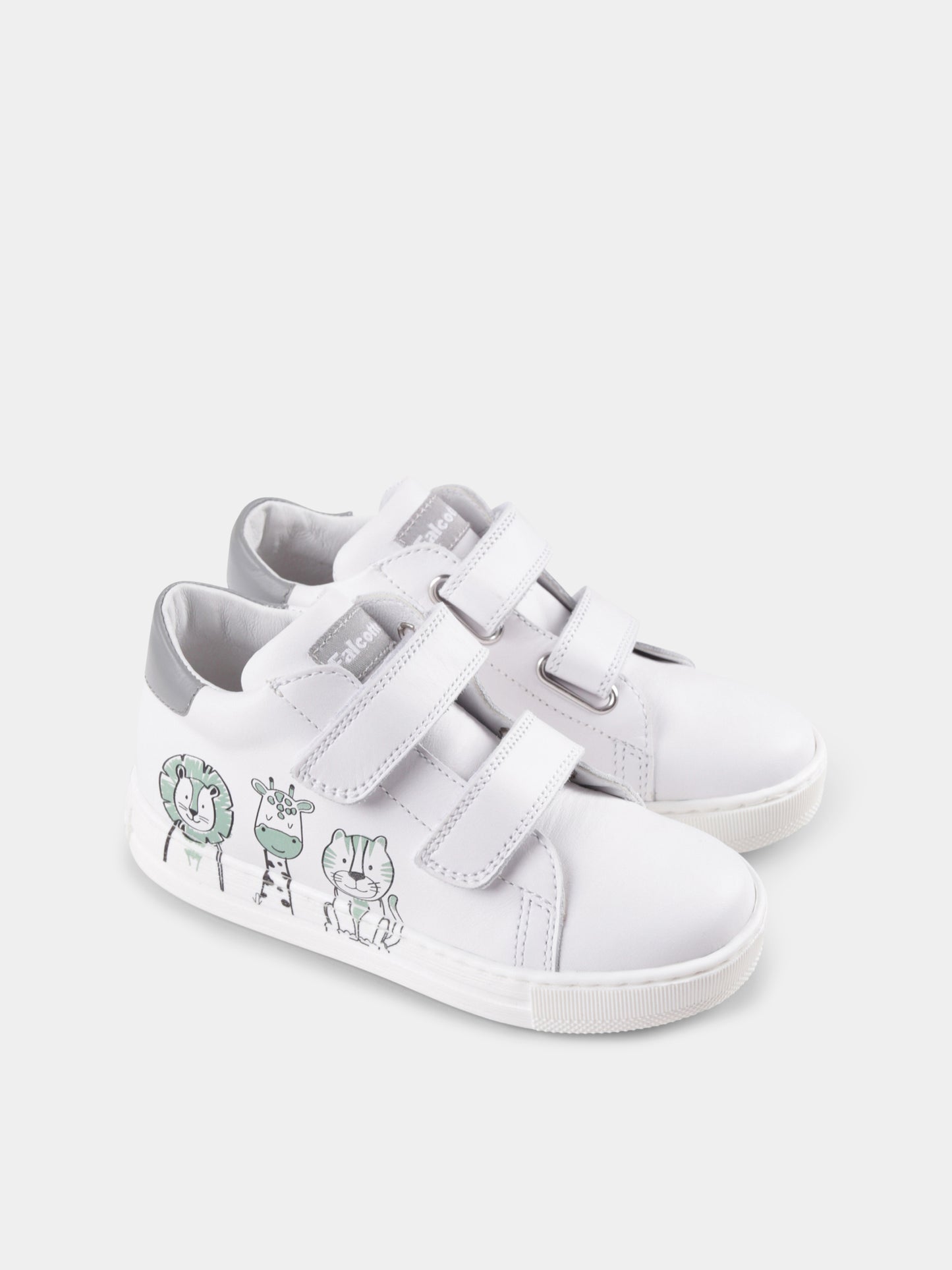 Baskets blanches pour bébé enfants et enfants avec animaux